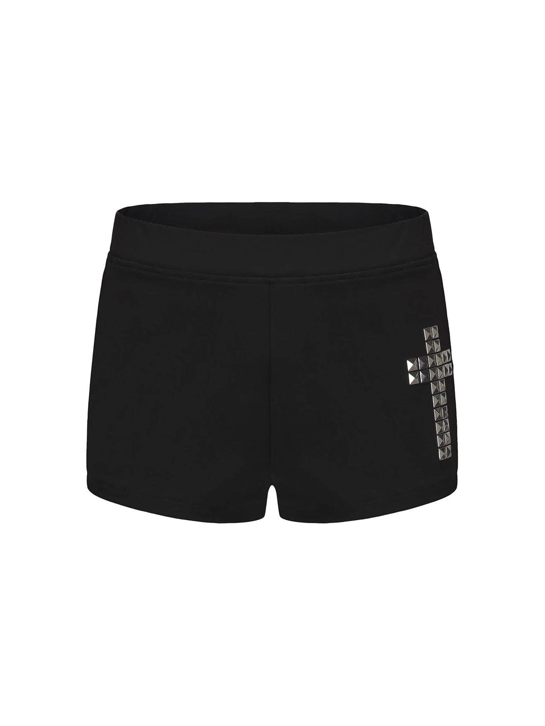 Cross-Studded Printed Micro Shorts - View 6