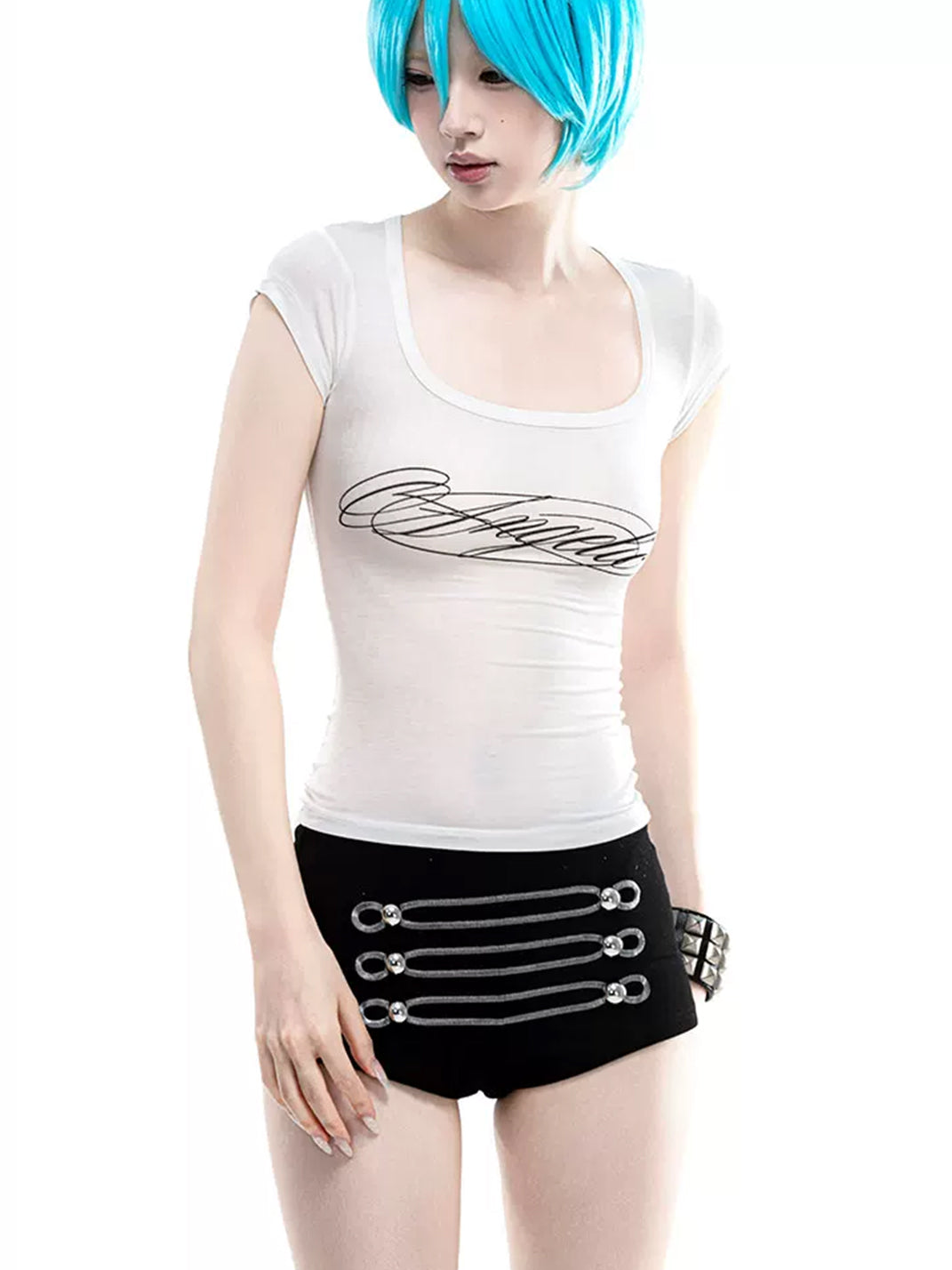 Napoleon-Embroidered Palace Micro Shorts - View 2
