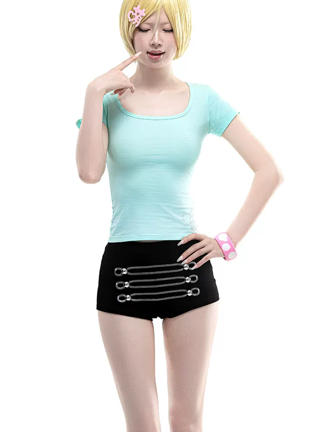 Napoleon-Embroidered Palace Micro Shorts - View 3