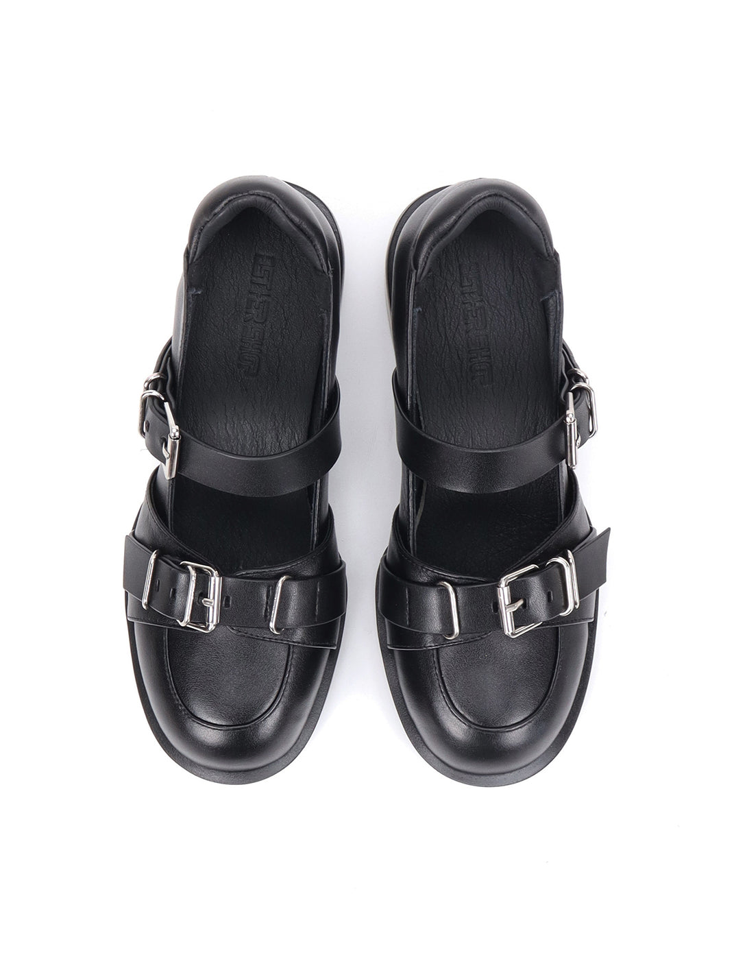 Double-Buckle Round-Toe Block-Heel Mary Janes - View 4