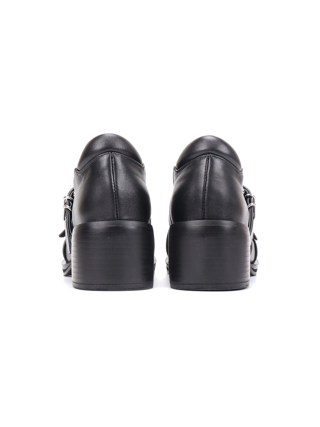 Double-Buckle Round-Toe Block-Heel Mary Janes - View 7