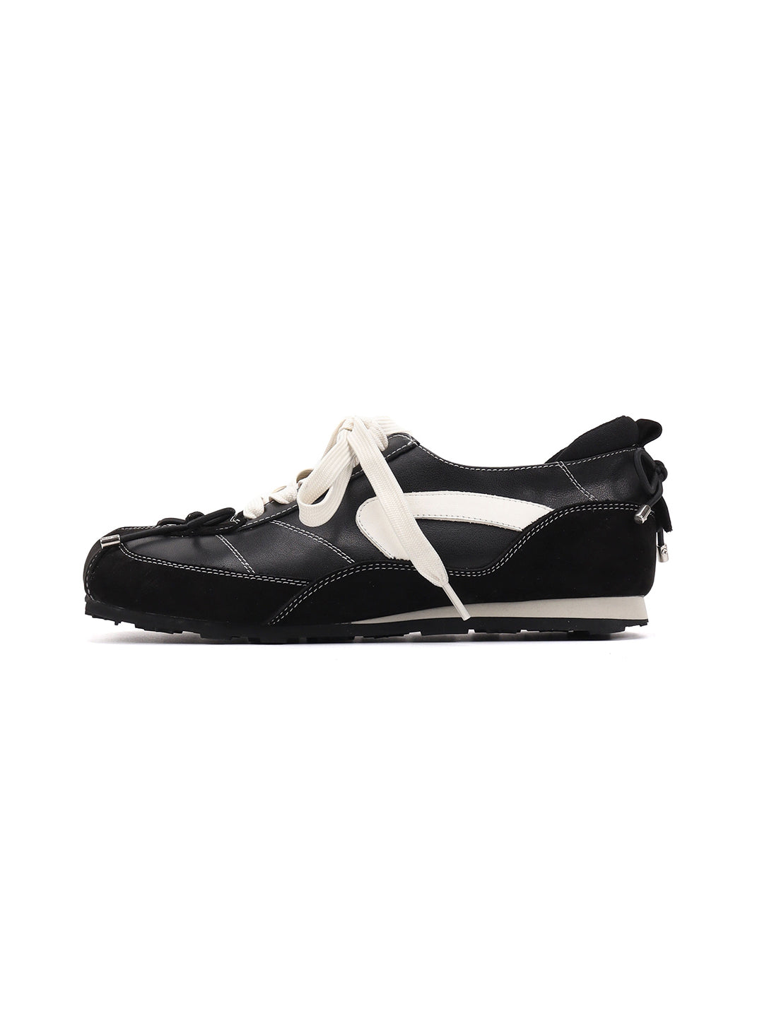 Square-Toe Leather Sport Ballet Flats
