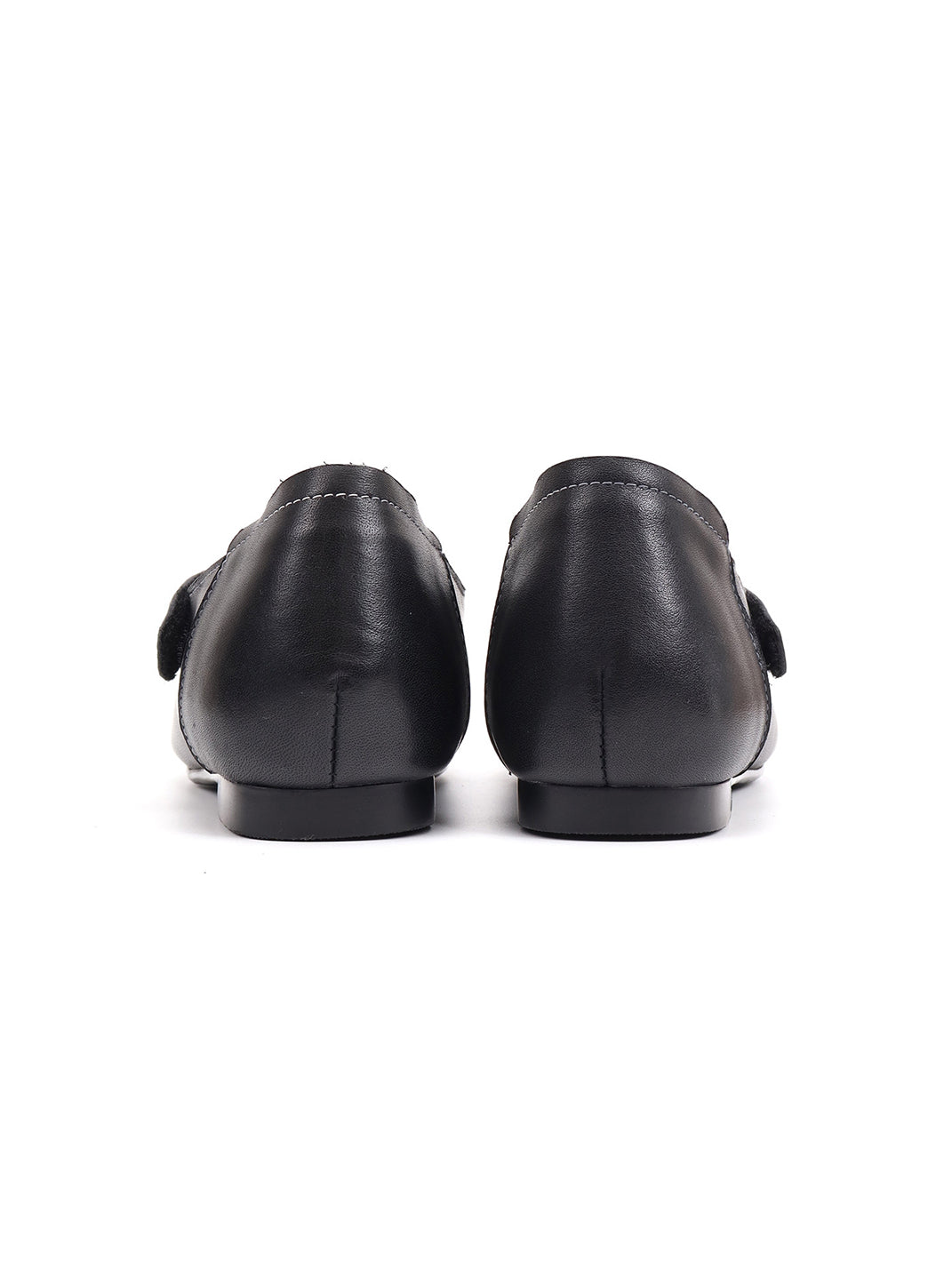 Star-Panel Square-Toe Leather Ballet Flats - View 16