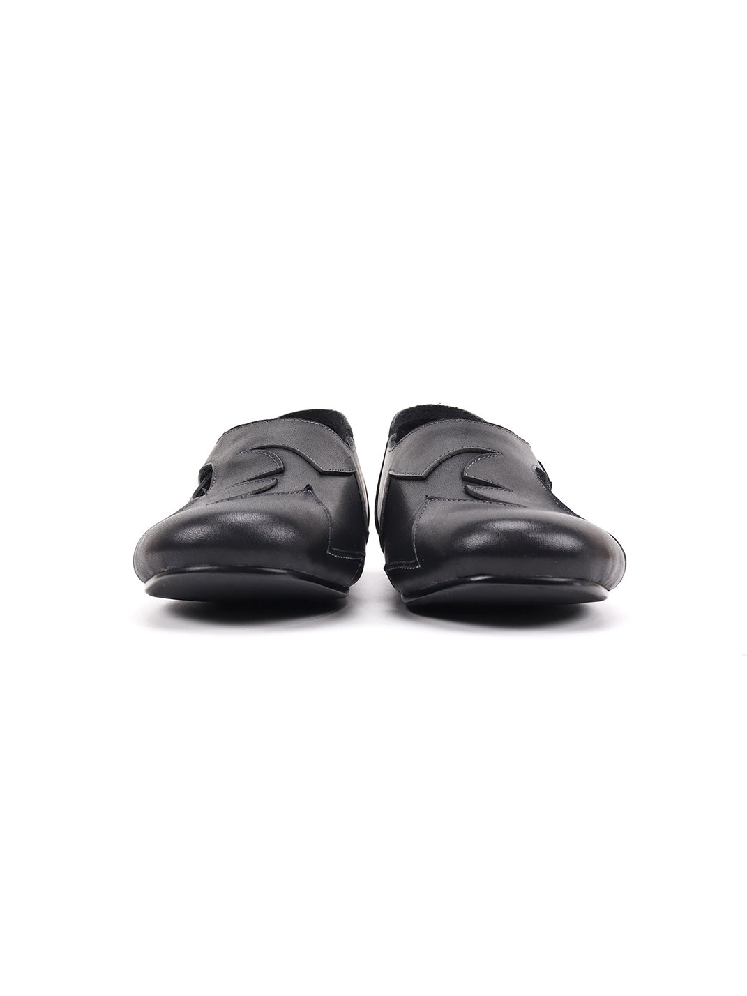 Star-Panel Square-Toe Leather Ballet Flats - View 19