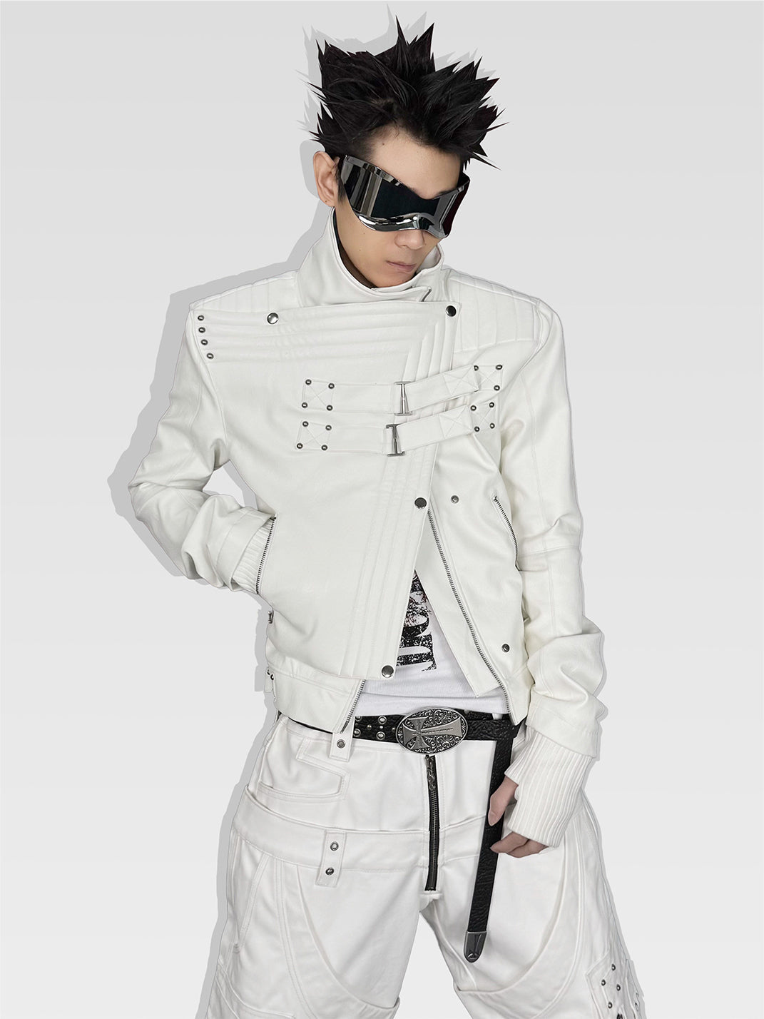 Moon-Knight Metallic Faux-Leather Jacket - View 2