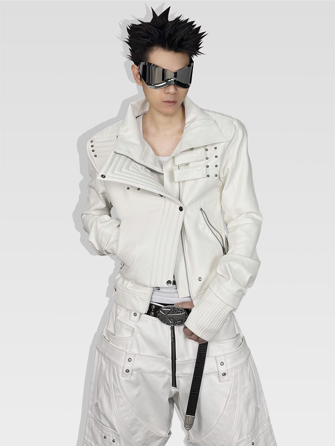 Moon-Knight Metallic Faux-Leather Jacket - View 3