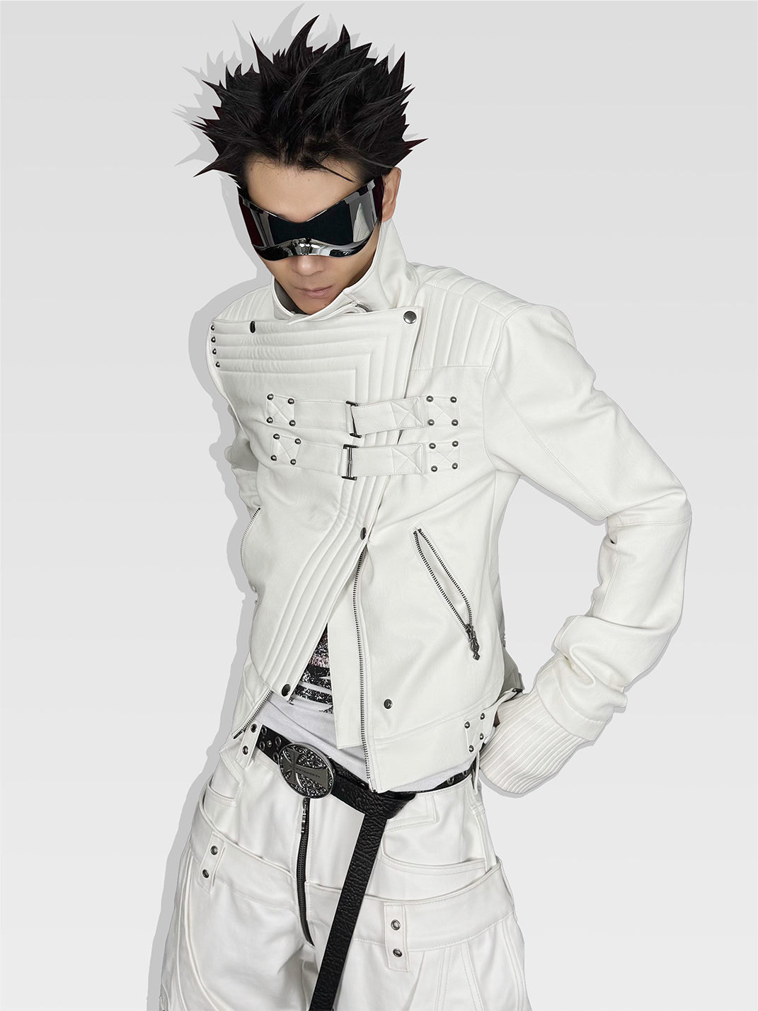 Moon-Knight Metallic Faux-Leather Jacket - View 5