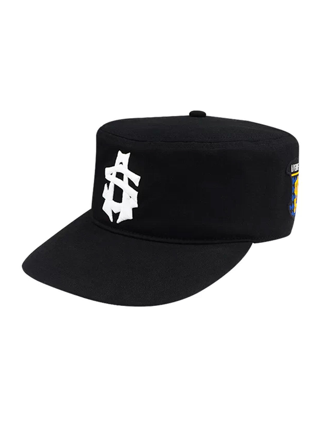 Rhinestone-Logo Structured Flat-Top Cap - View 3