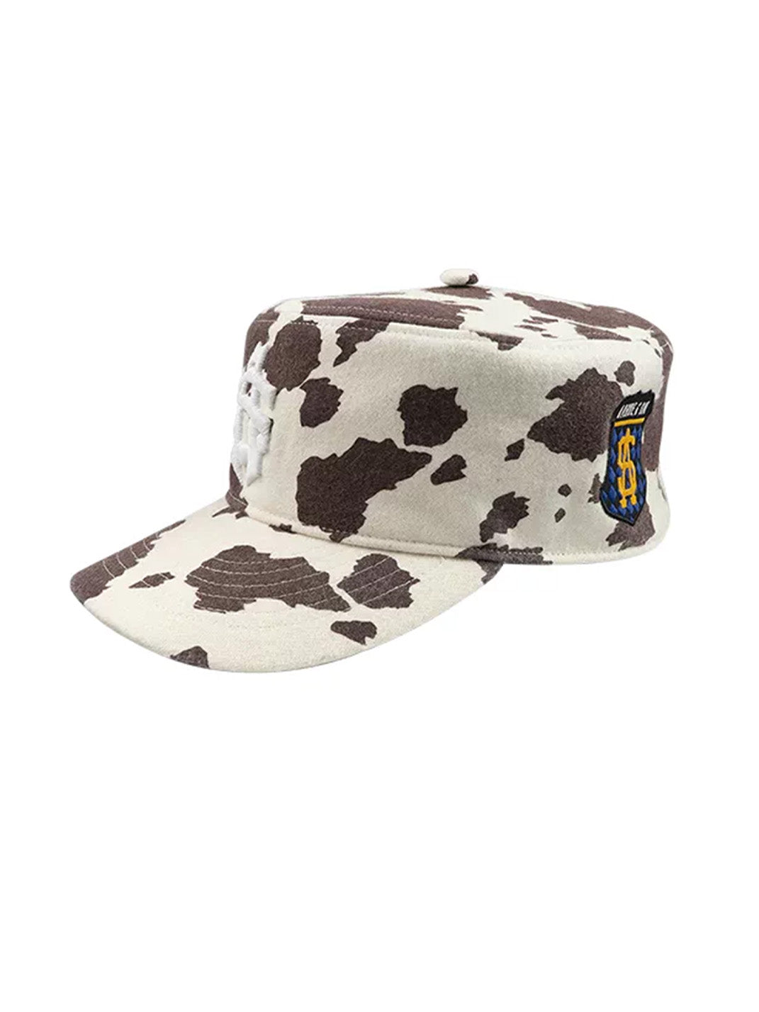 Rhinestone-Logo Structured Flat-Top Cap - View 4