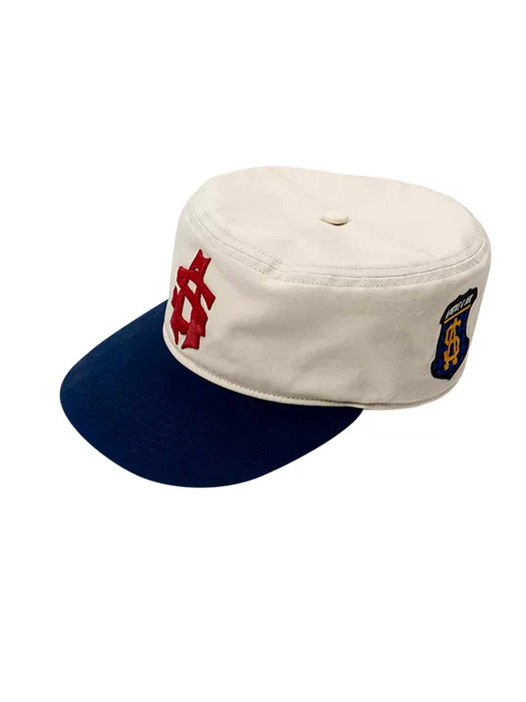 Rhinestone-Logo Structured Flat-Top Cap - View 8