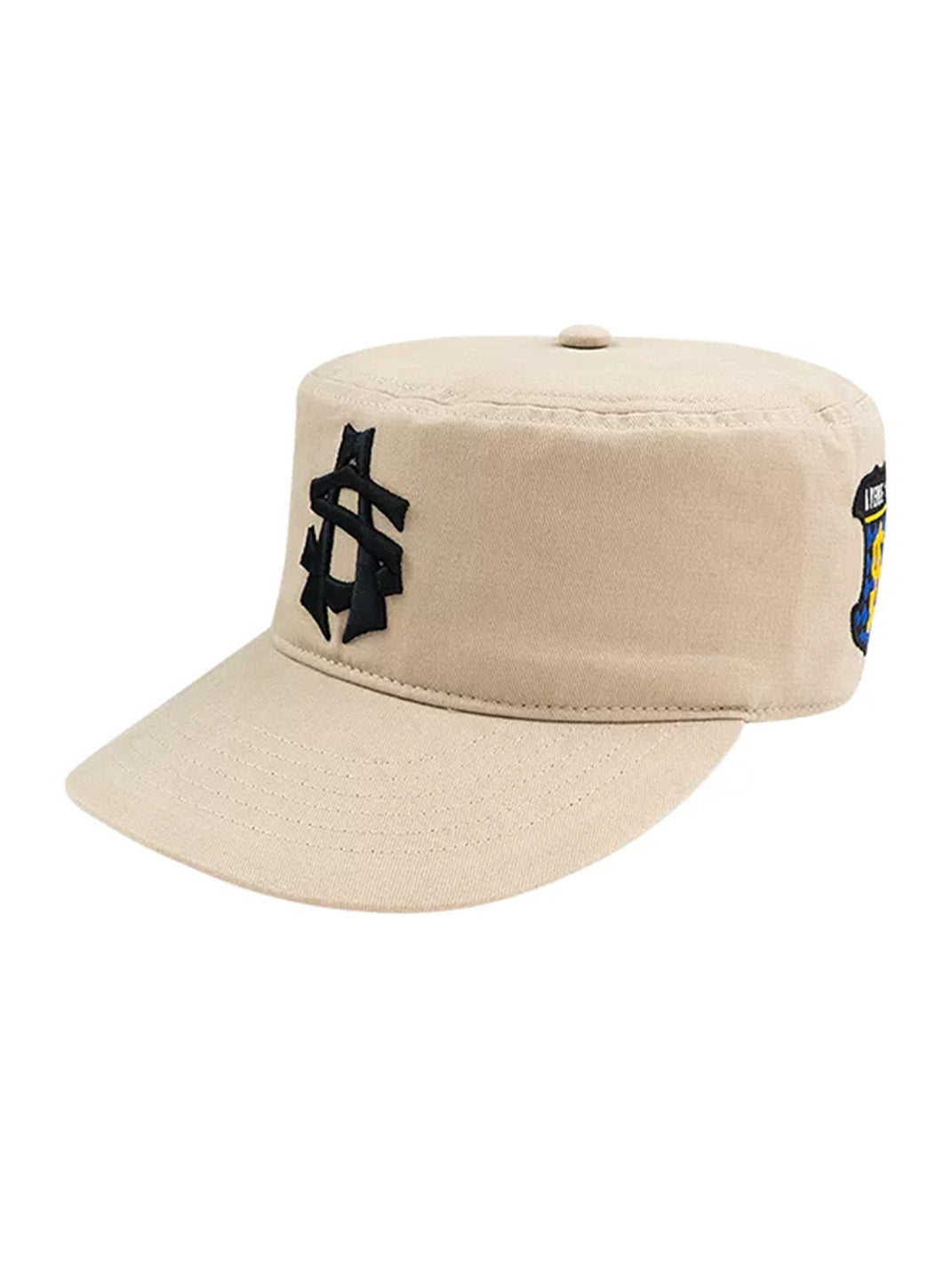Rhinestone-Logo Structured Flat-Top Cap - View 9