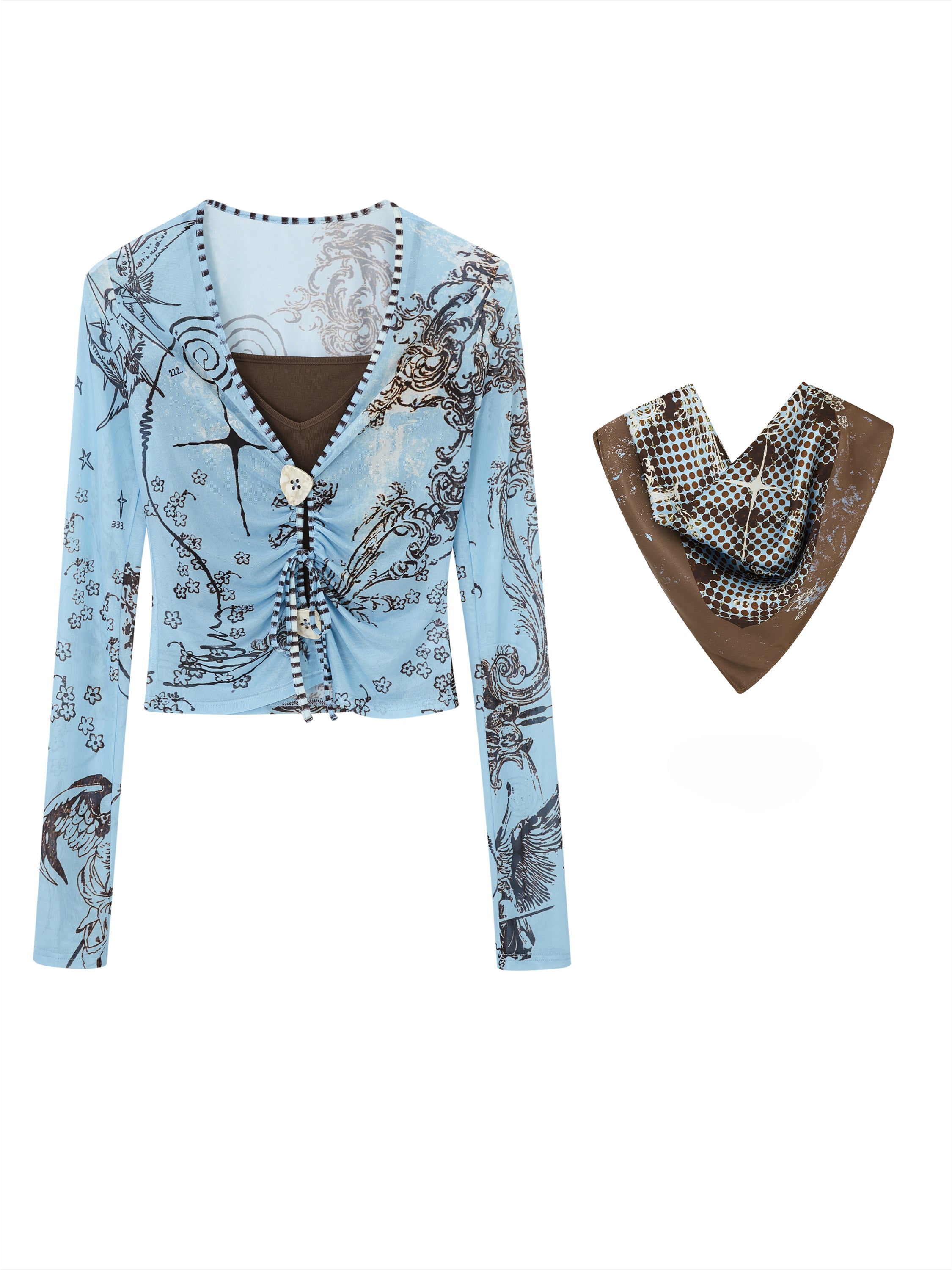 Mystical Original Printed Cardigan Skirt Set