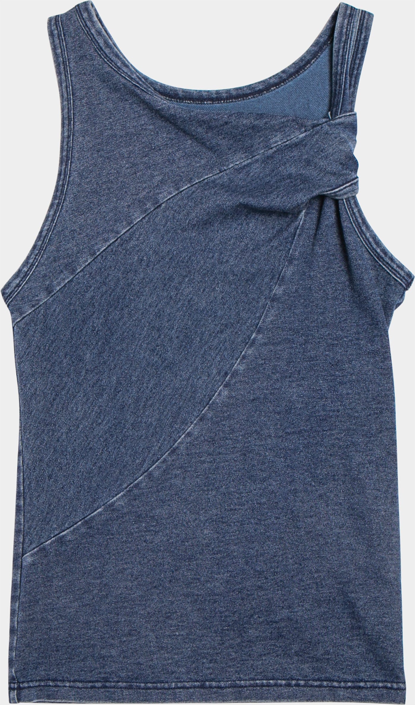 Asymmetrical Navy Tank Top