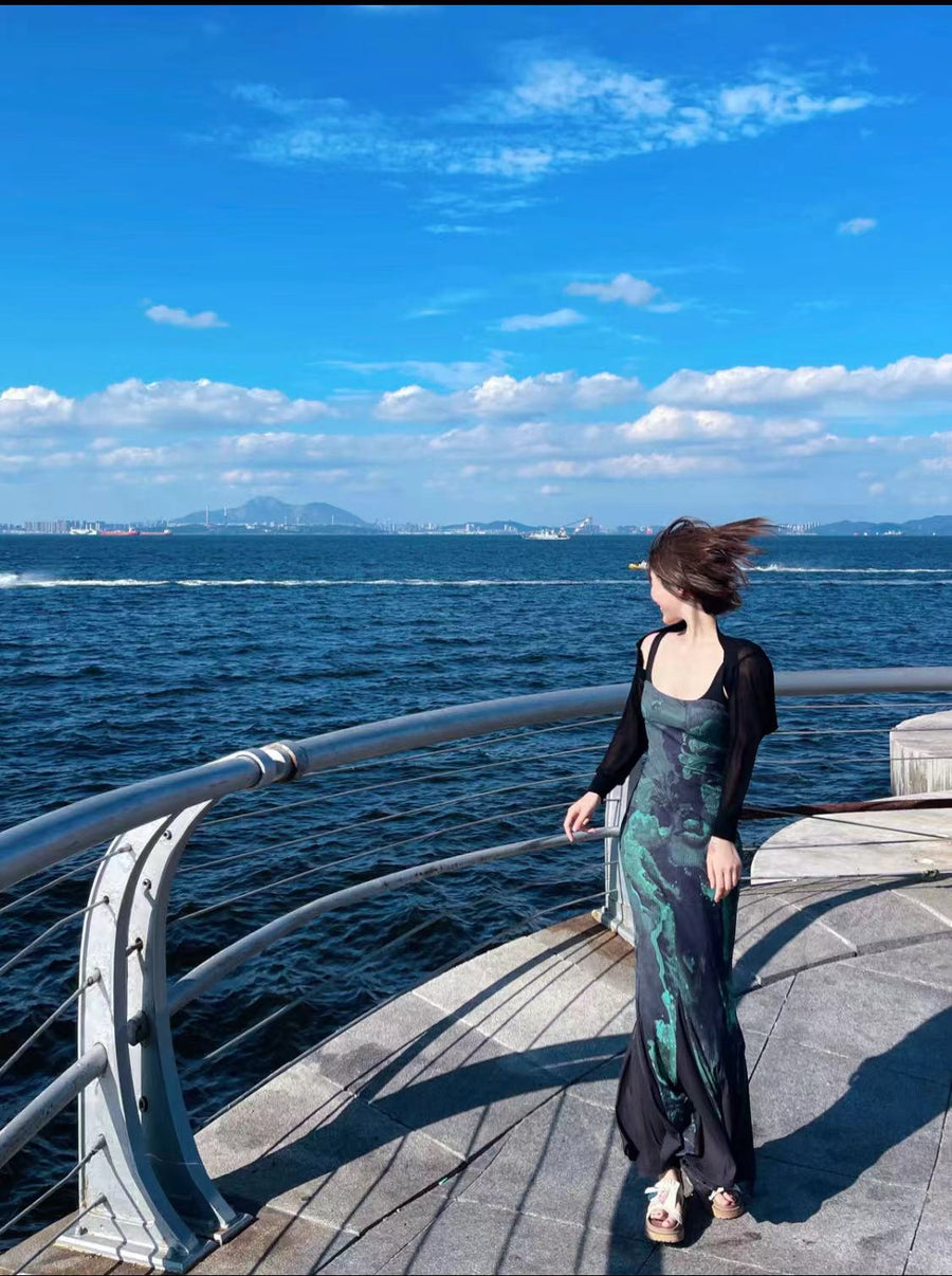 Midnight Bloom Midi Dress