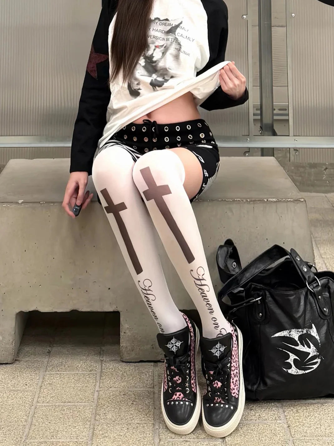 Pink Leopard Studded Platform Sneakers - view 3