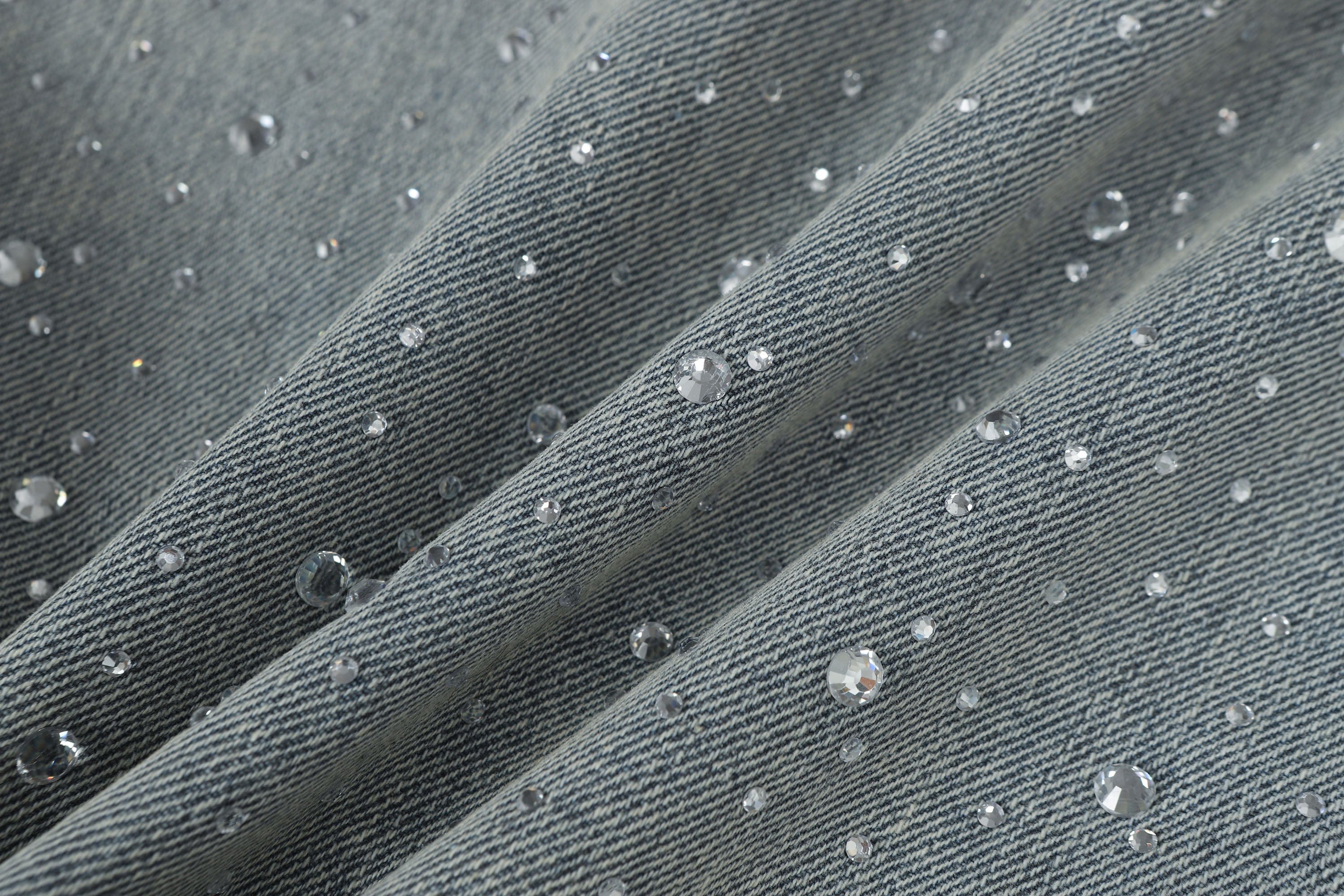 Light Wash Rhinestone Studded Jeans