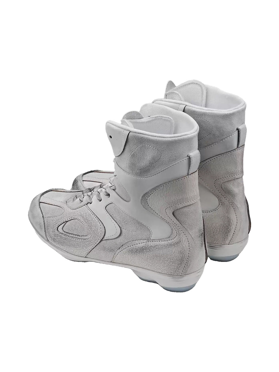 Cracked-Leather Layered-Sole High-Top Sneakers - view 7