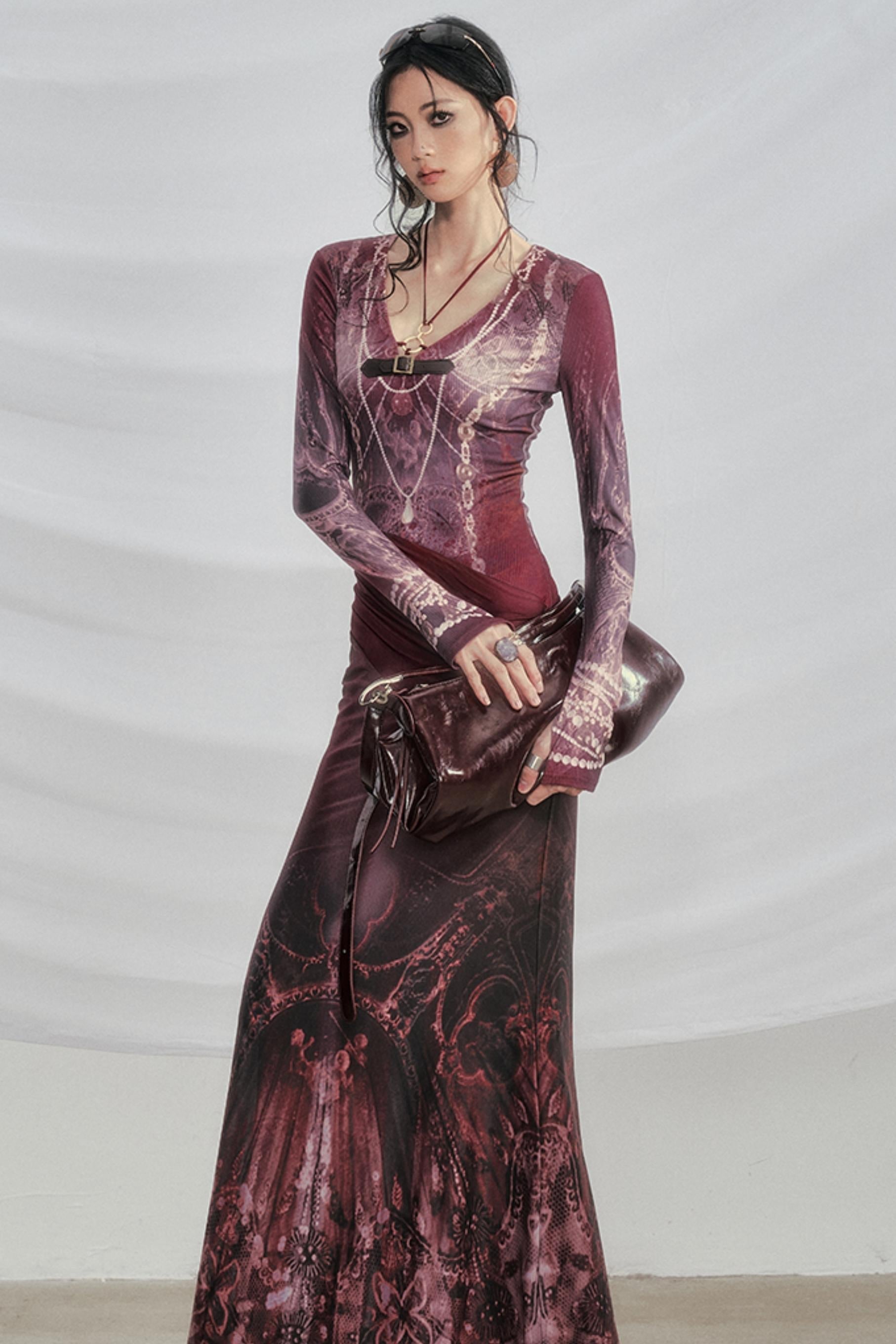 Atmospheric Velvet Gothic Mermaid Dress