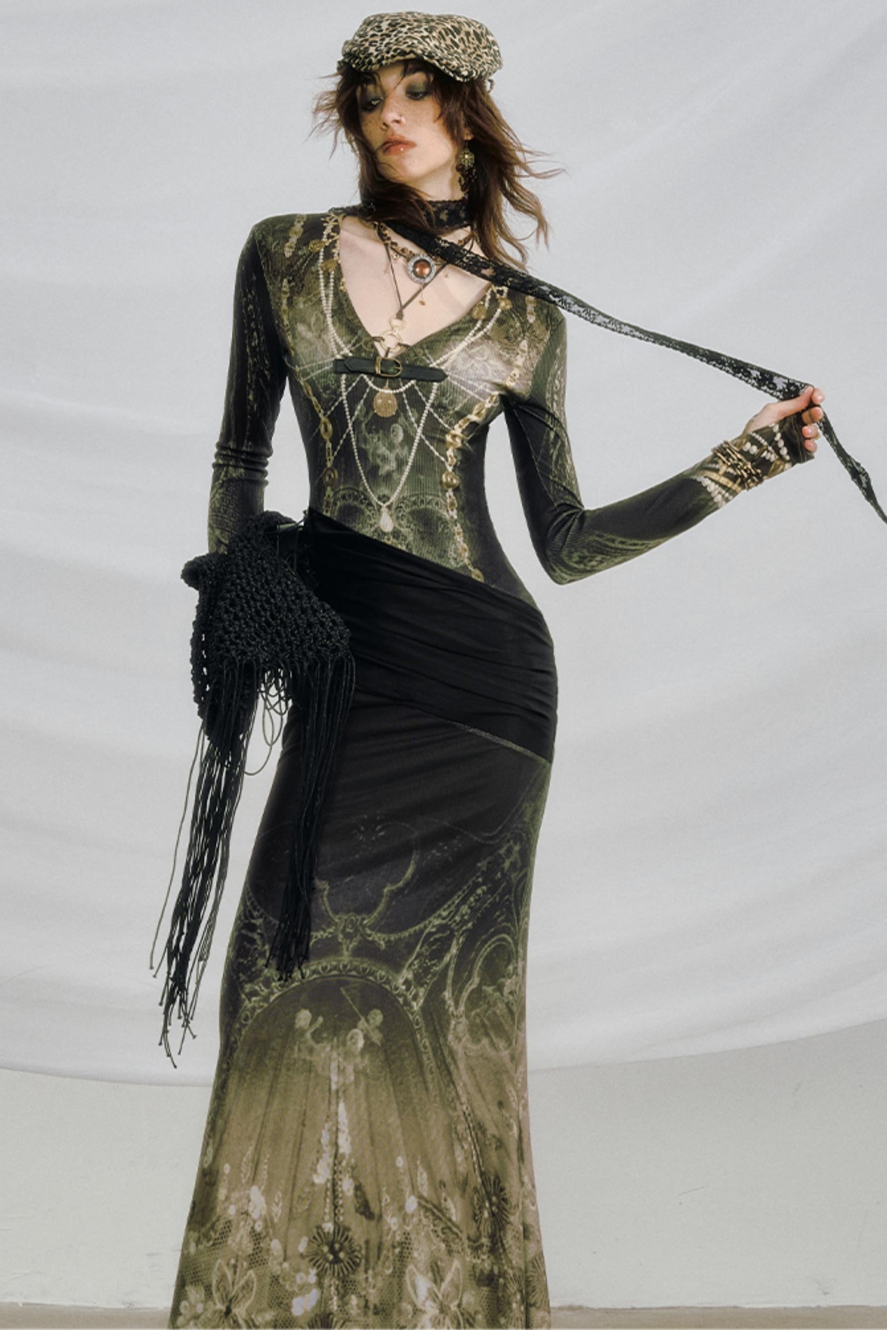 Atmospheric Velvet Gothic Mermaid Dress