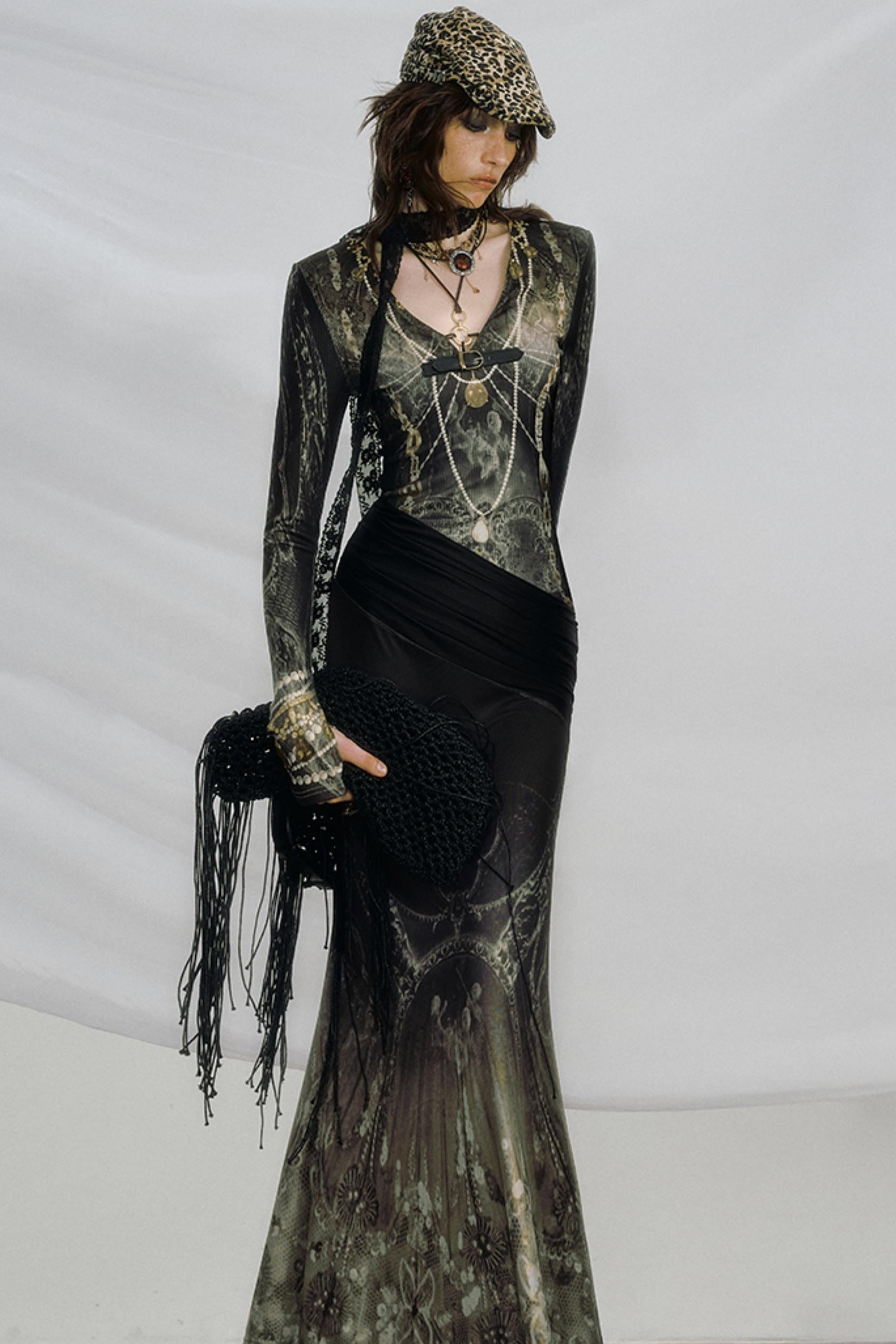 Atmospheric Velvet Gothic Mermaid Dress