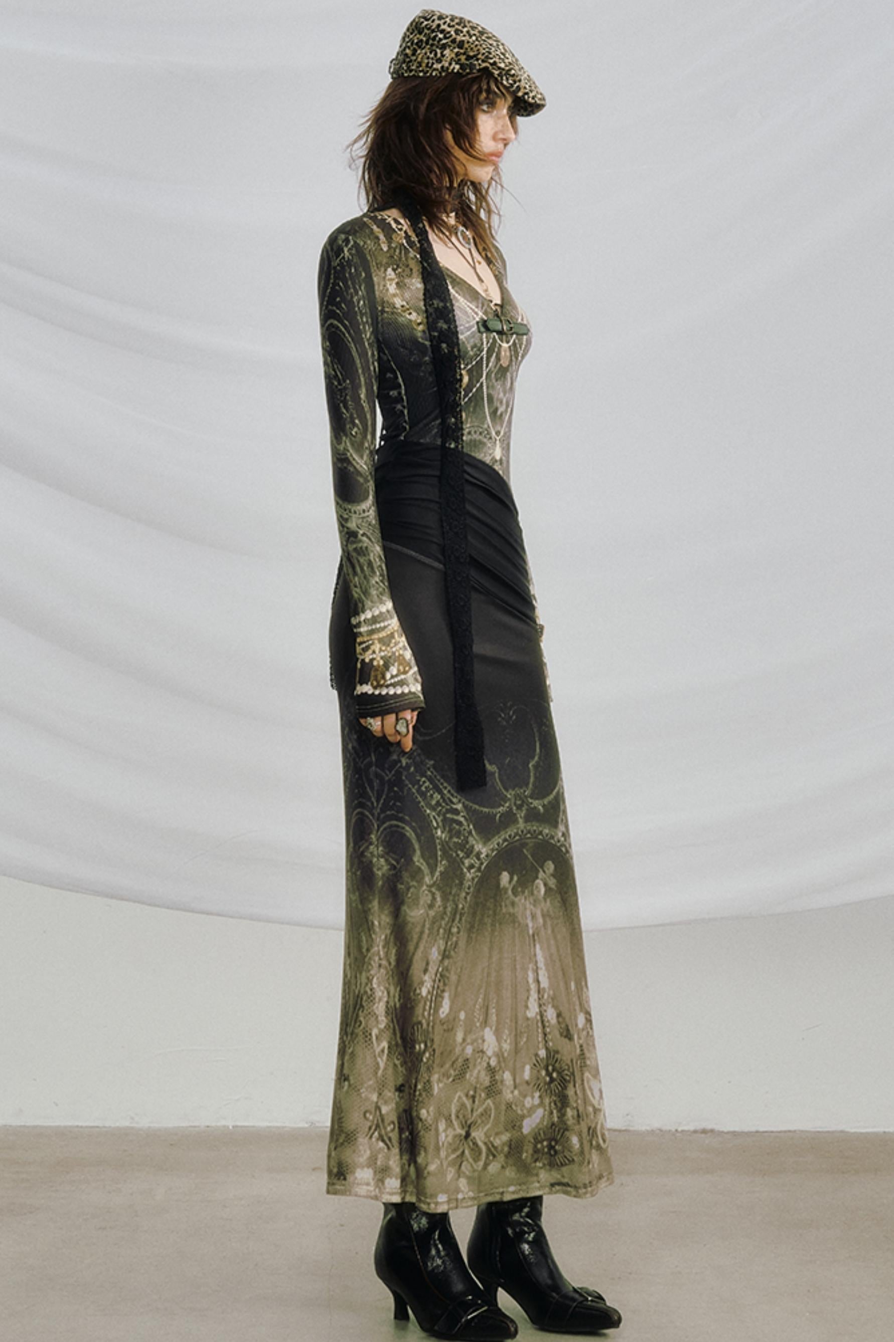 Atmospheric Velvet Gothic Mermaid Dress