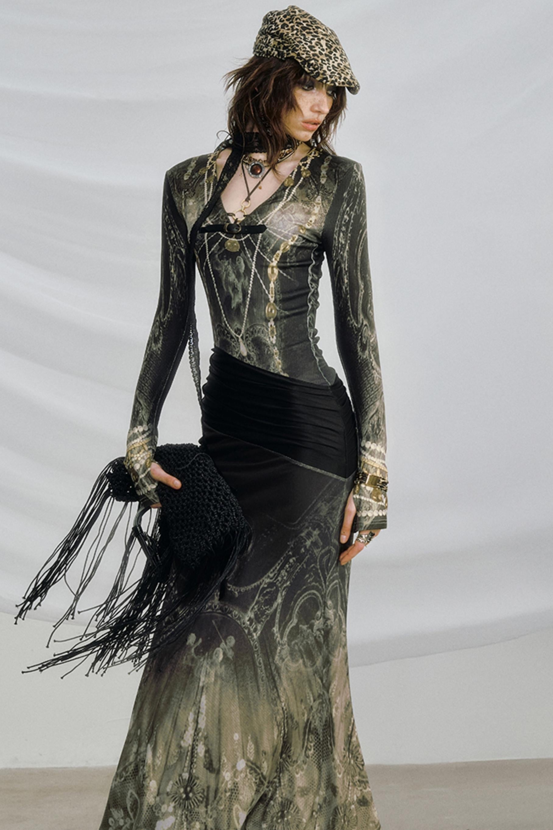 Atmospheric Velvet Gothic Mermaid Dress