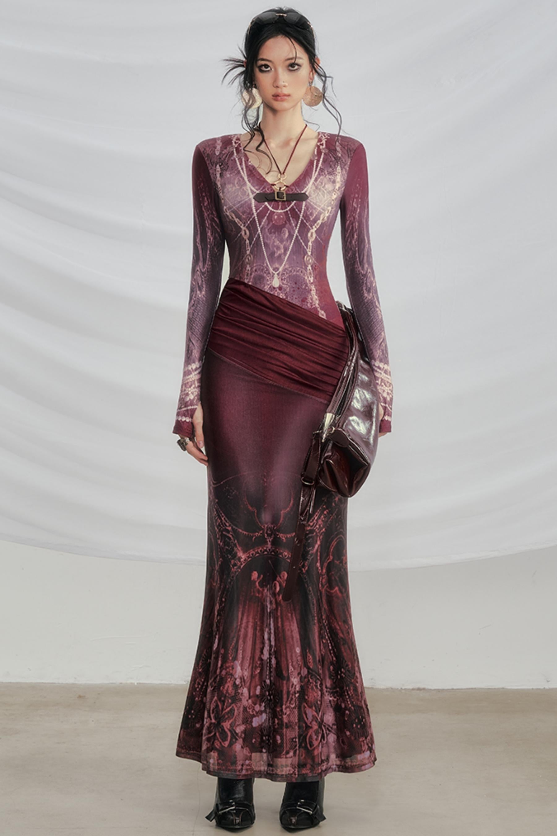 Atmospheric Velvet Gothic Mermaid Dress