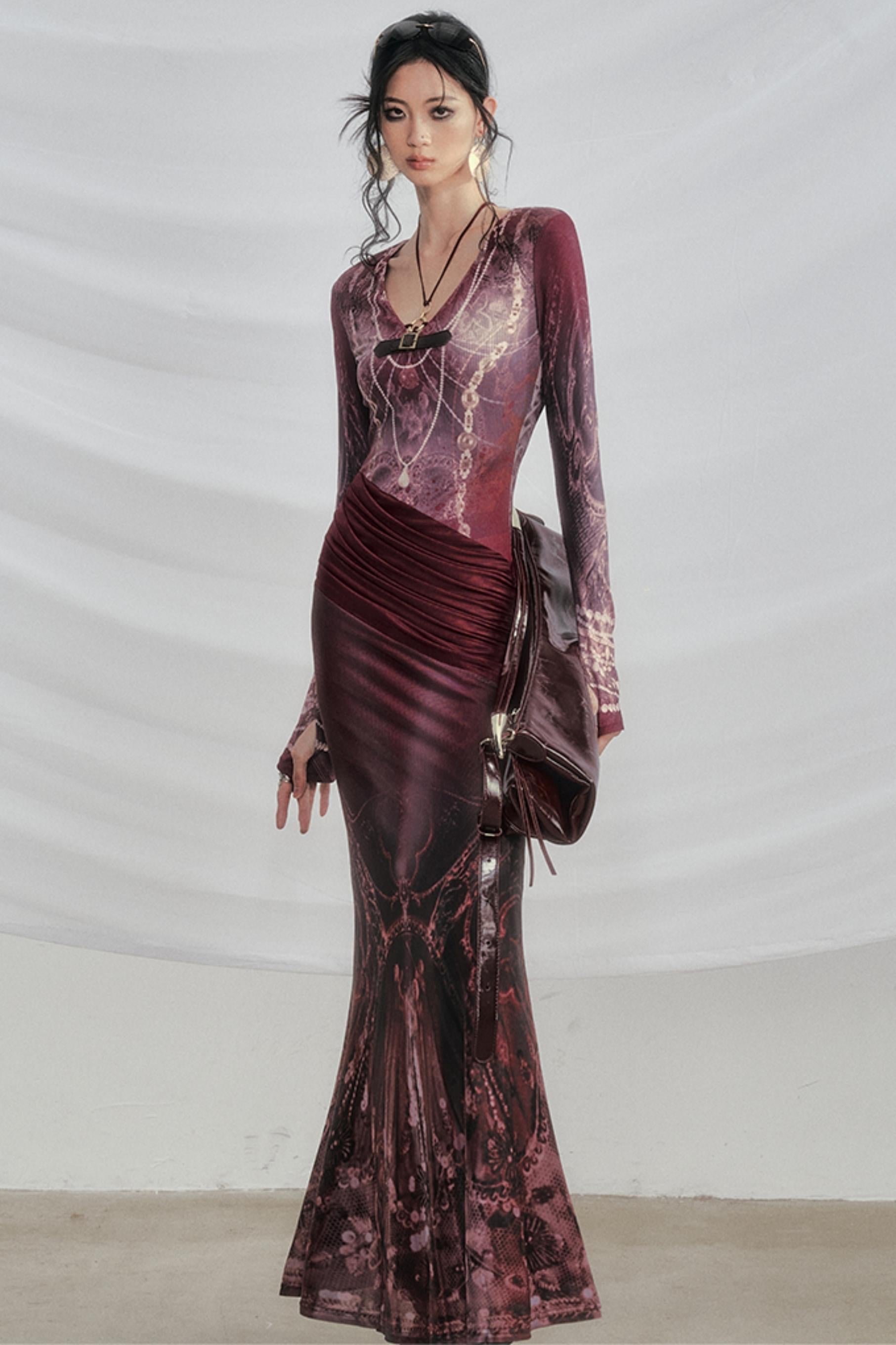 Atmospheric Velvet Gothic Mermaid Dress