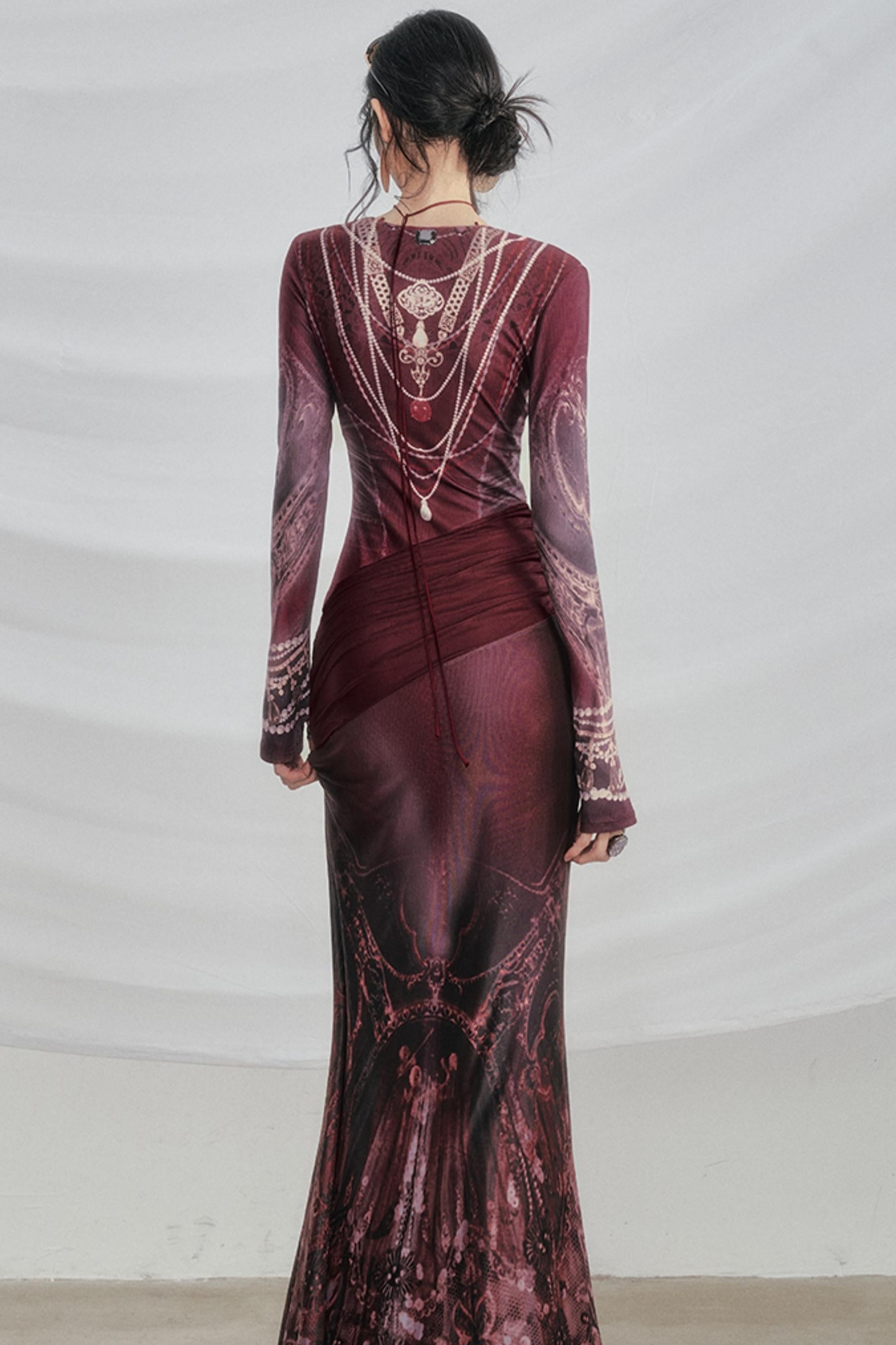 Atmospheric Velvet Gothic Mermaid Dress