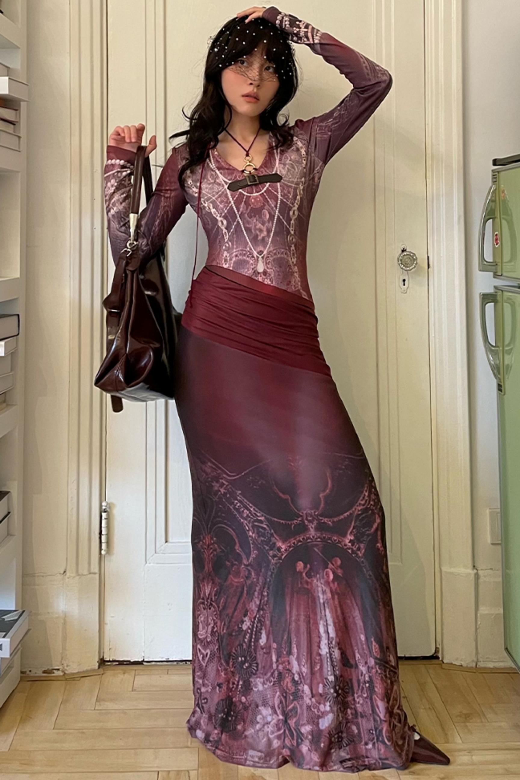 Atmospheric Velvet Gothic Mermaid Dress