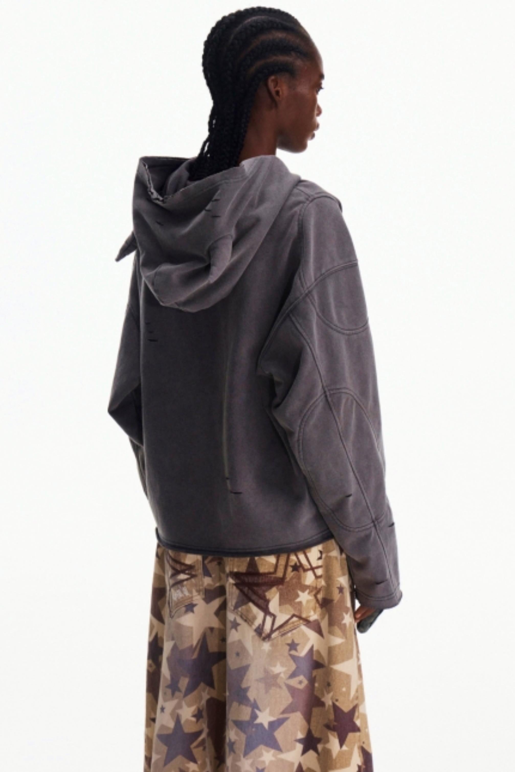 Men's Gray Hooded Sweatshirt