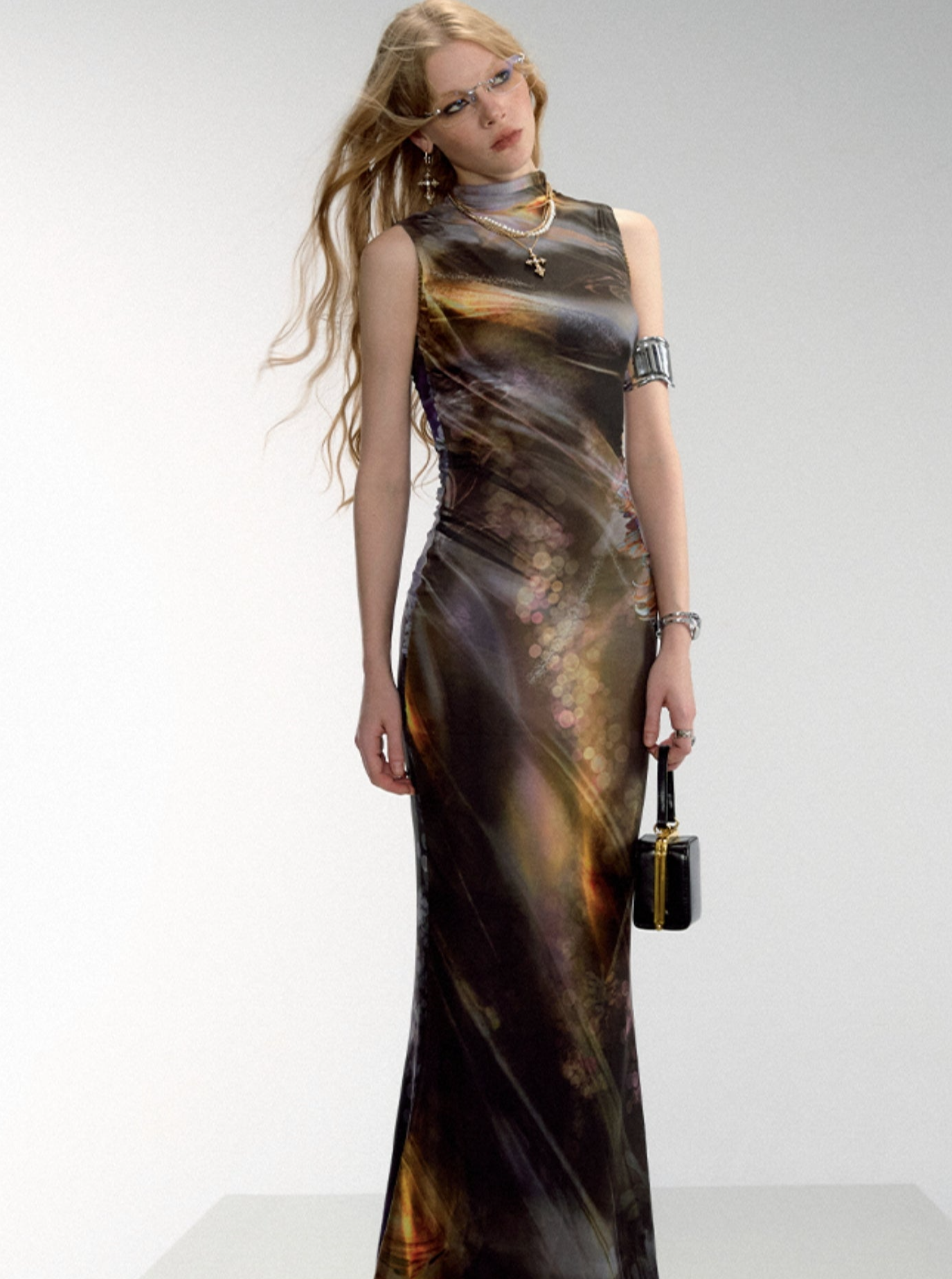 Aurora Borealis Sleeveless Maxi Dress