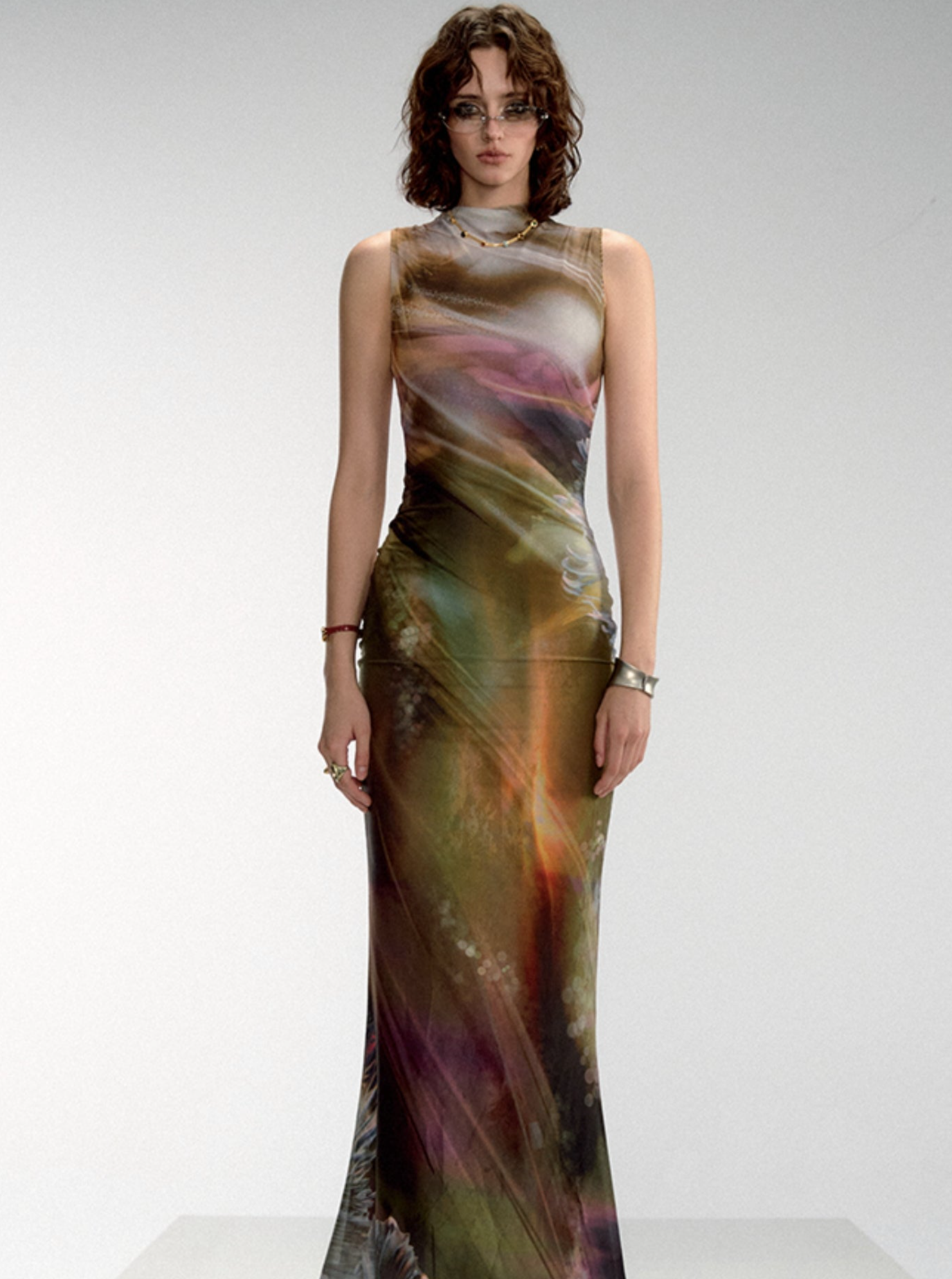 Aurora Borealis Sleeveless Maxi Dress