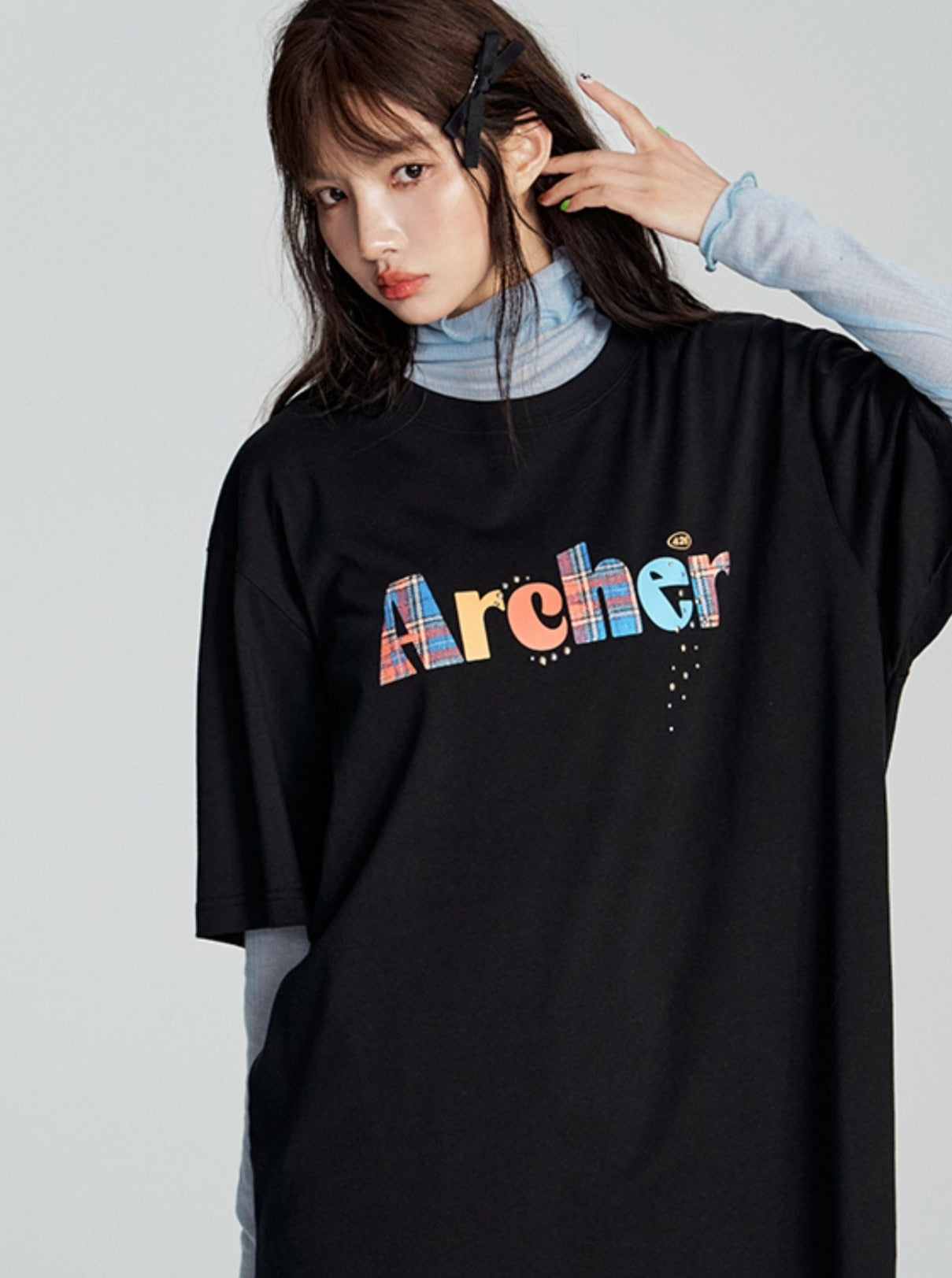 Plaid Pastel Archer Tee - chiclara