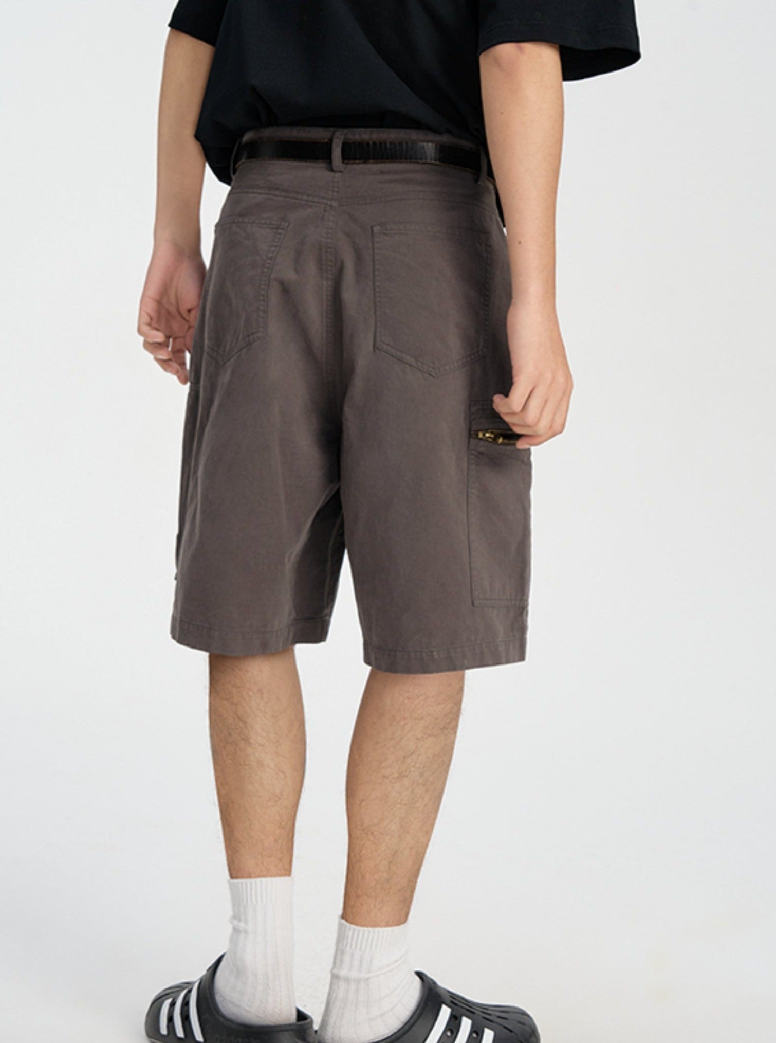 Washed Hip Hop Cargo Shorts - chiclara