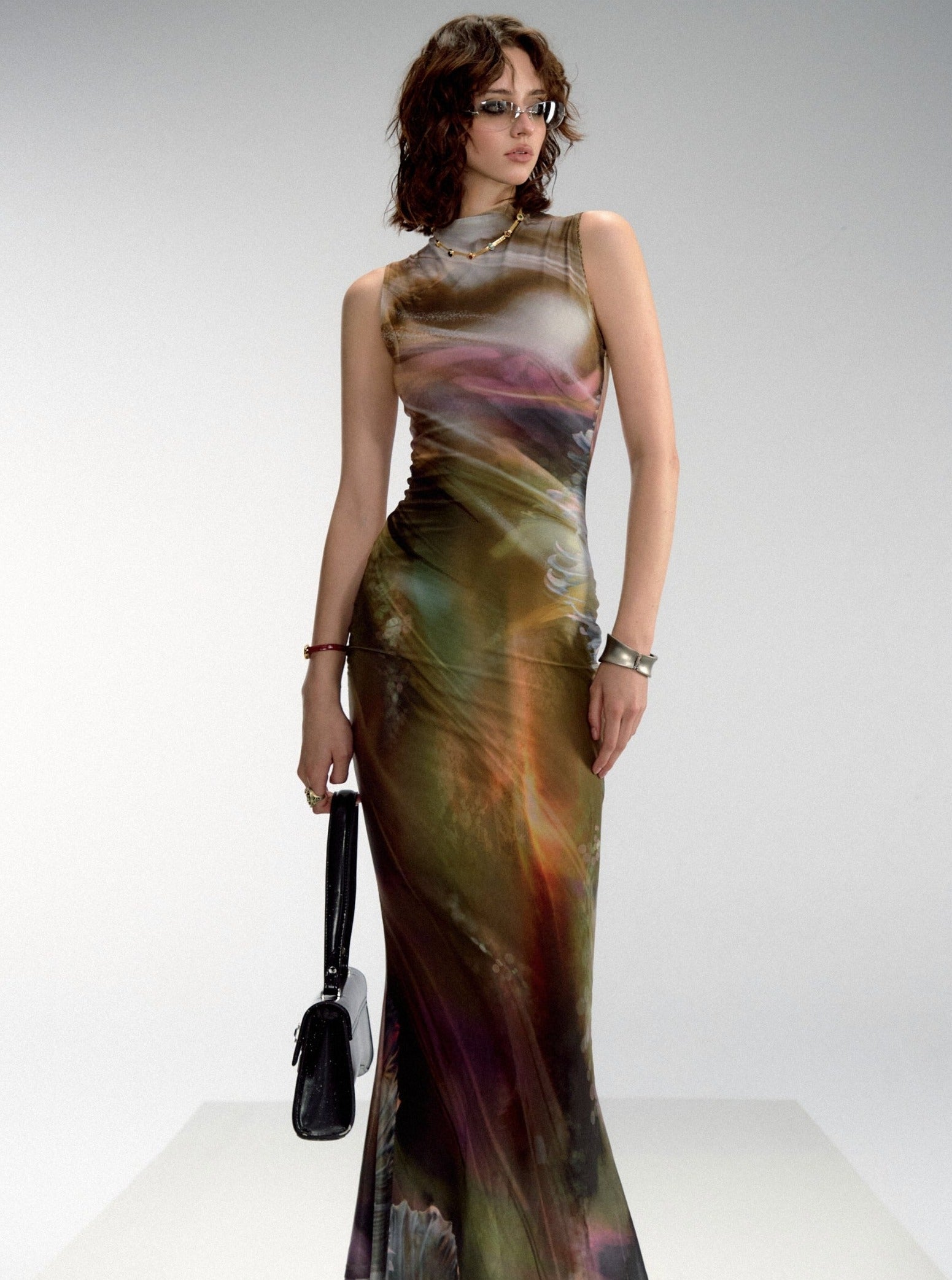 Aurora Borealis Sleeveless Maxi Dress