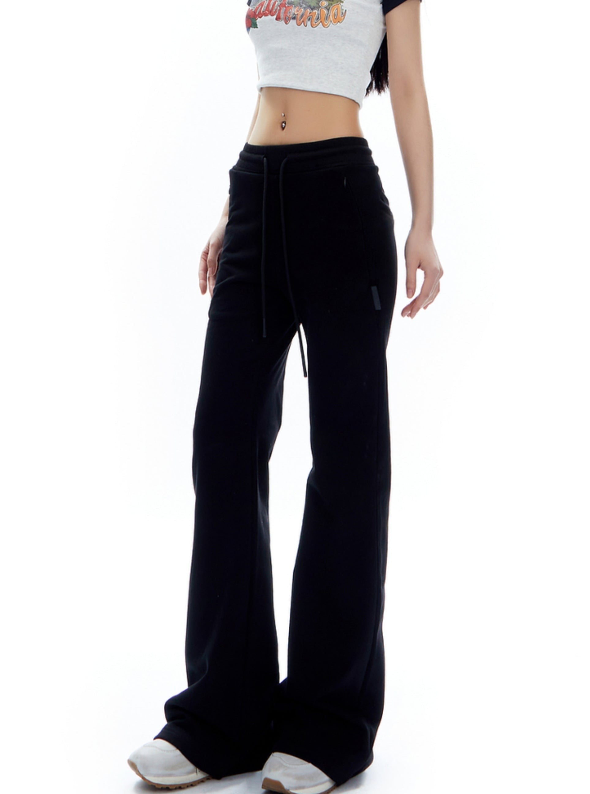 Wide-Leg Drawstring Sweatpants