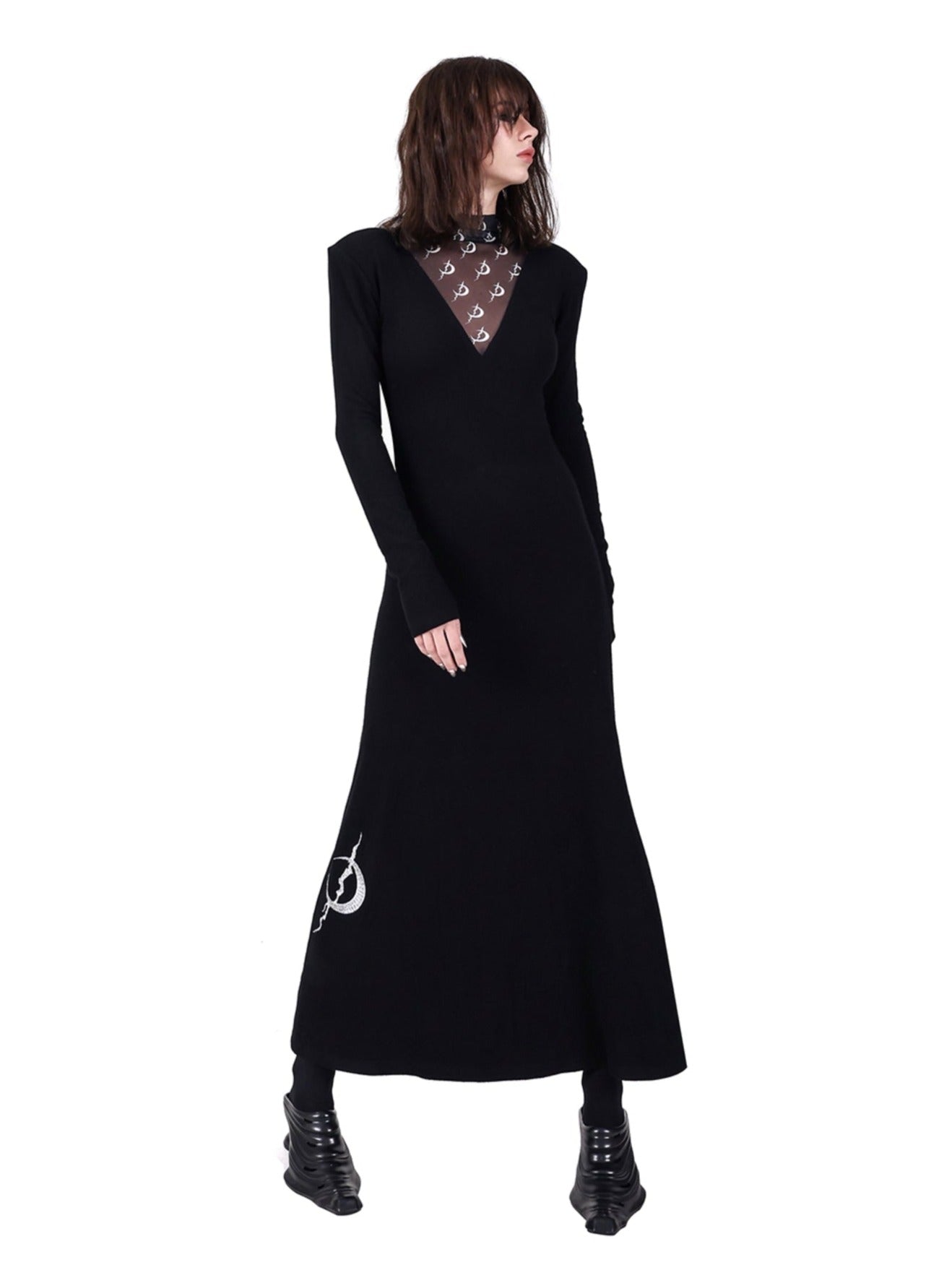 PINKSPINK Gothic Moon Maxi Dress - Black