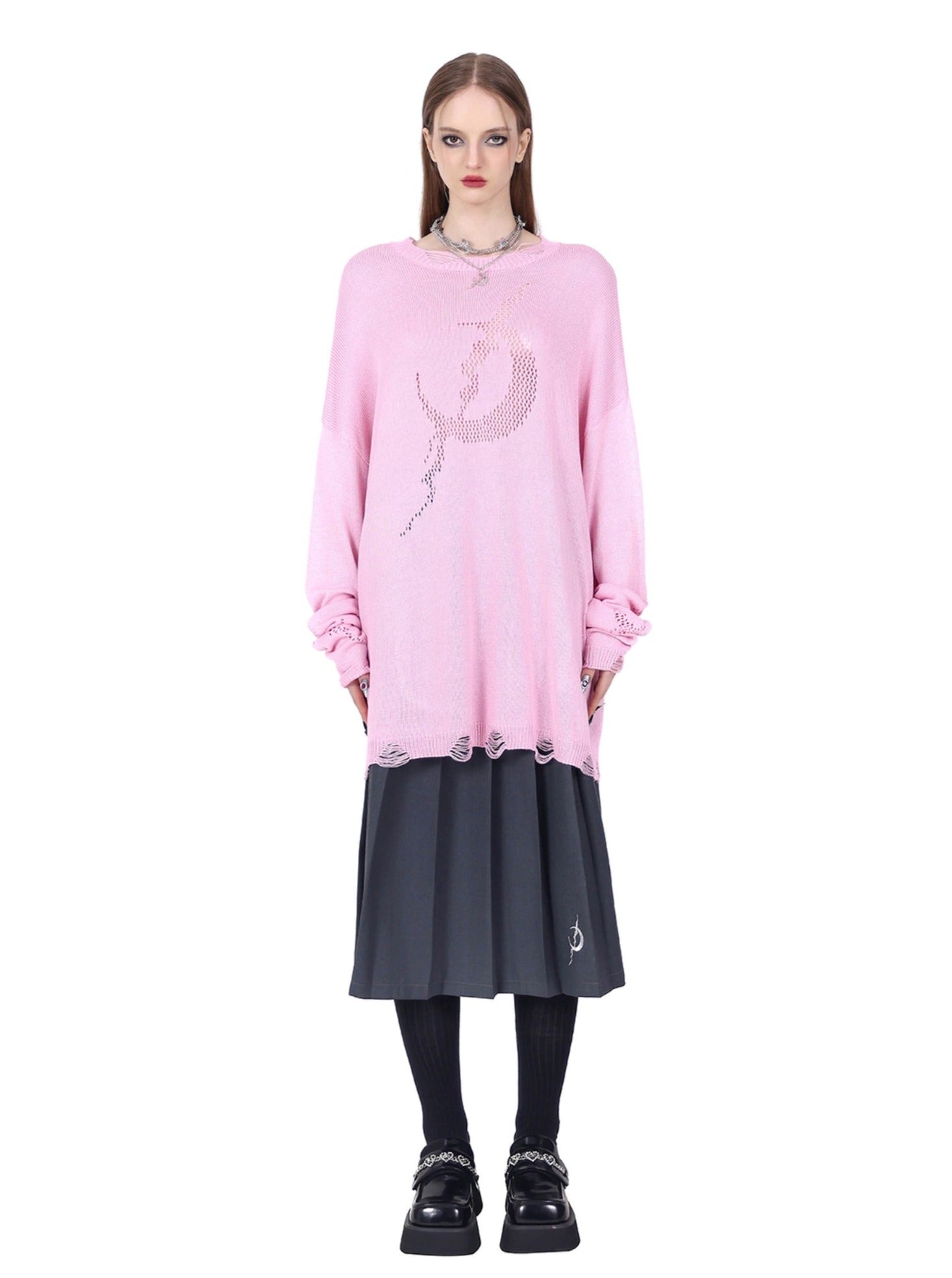 PINKSPINK Crescent Moon Long Sleeve Tshirt - Pastel Pink