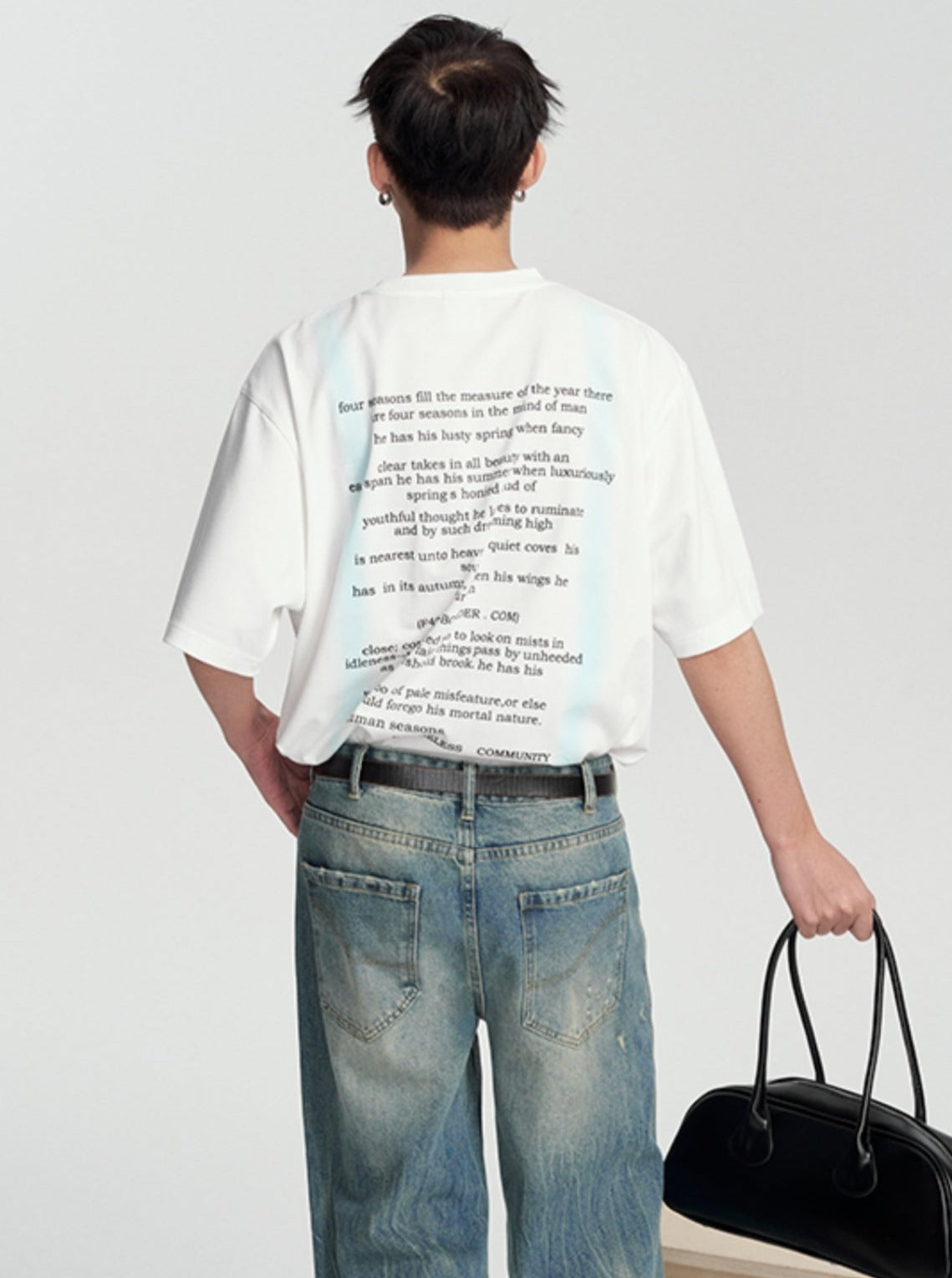 Smudged Letter Print Tee - chiclara