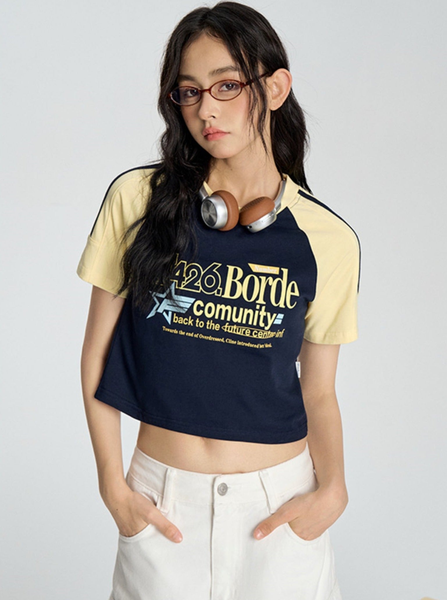 Contrasting Star Letter T-Shirt - chiclara