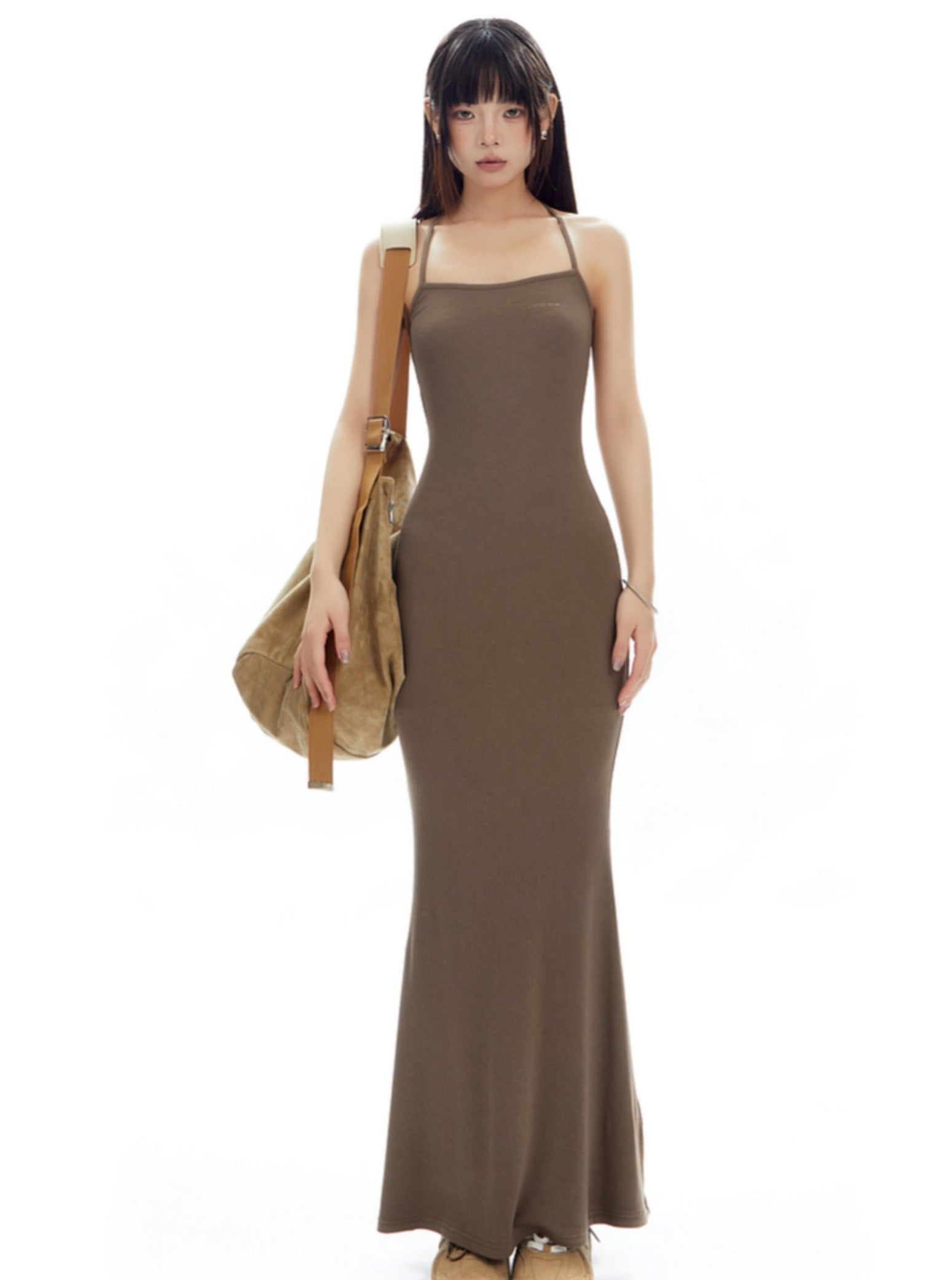 Fitted Spaghetti Strap Maxi Dress