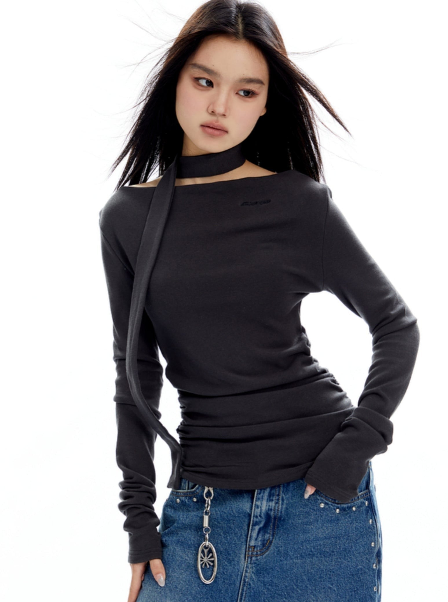 One-Shoulder Long Sleeved Top