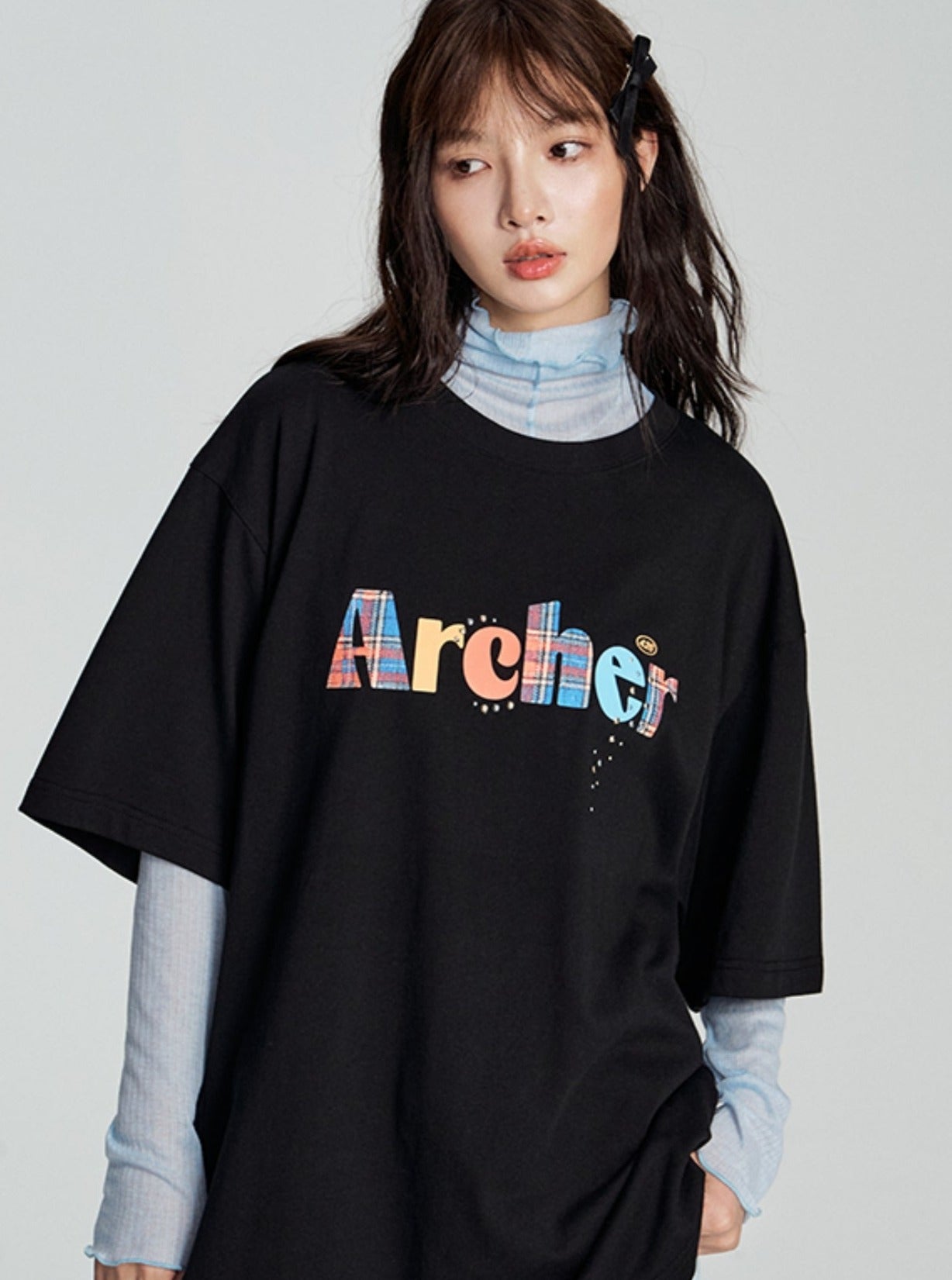 Plaid Pastel Archer Tee - chiclara