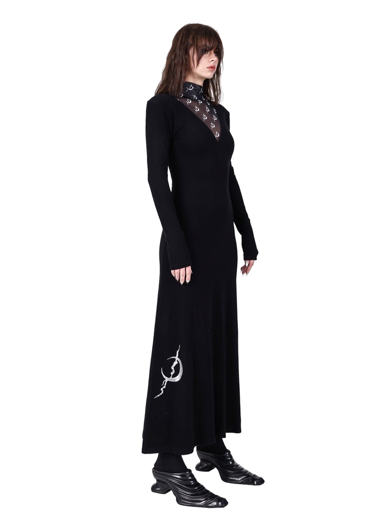 PINKSPINK Gothic Moon Maxi Dress - Black