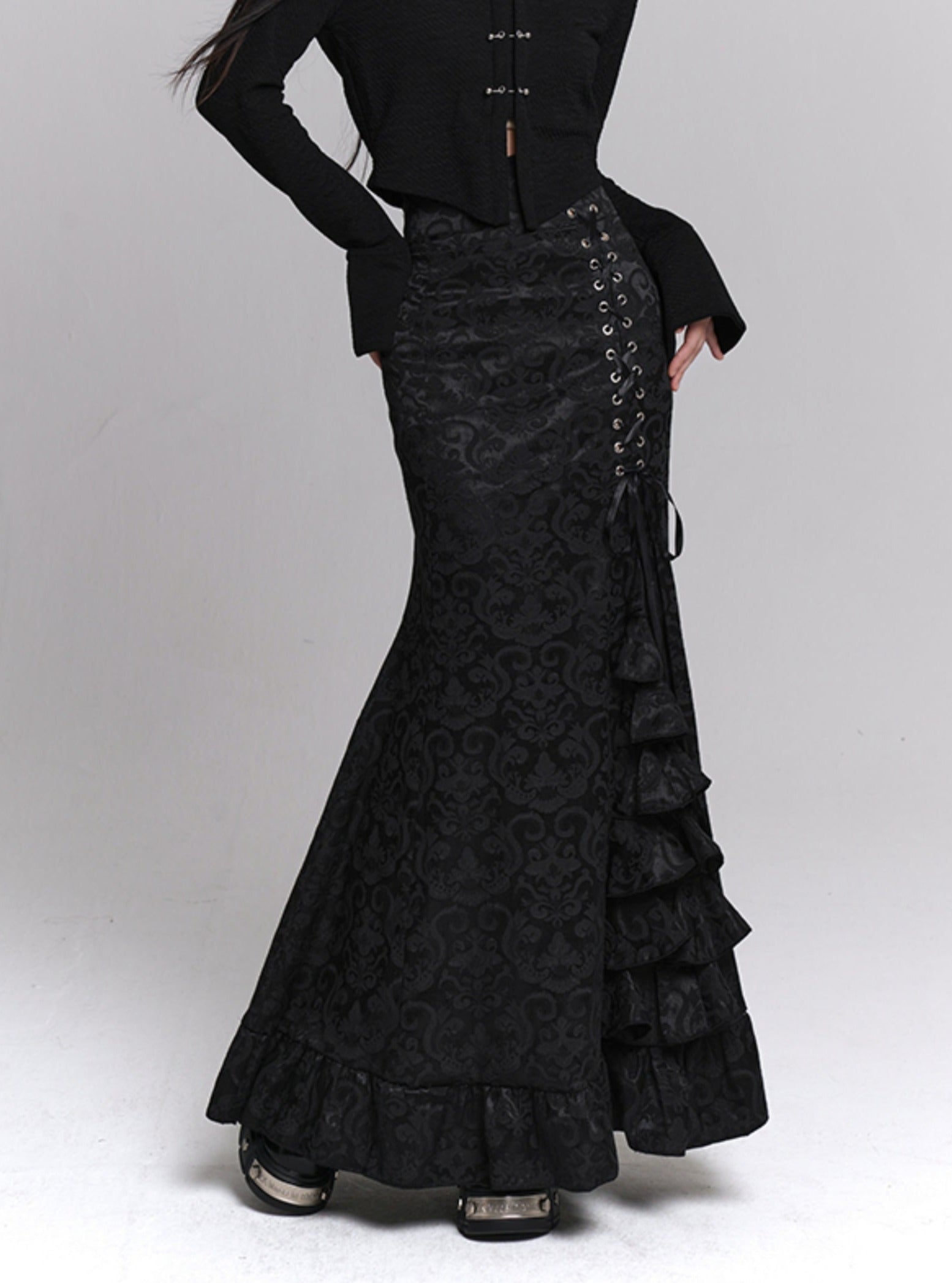 Black Hip Mermaid Style Skirt - chiclara