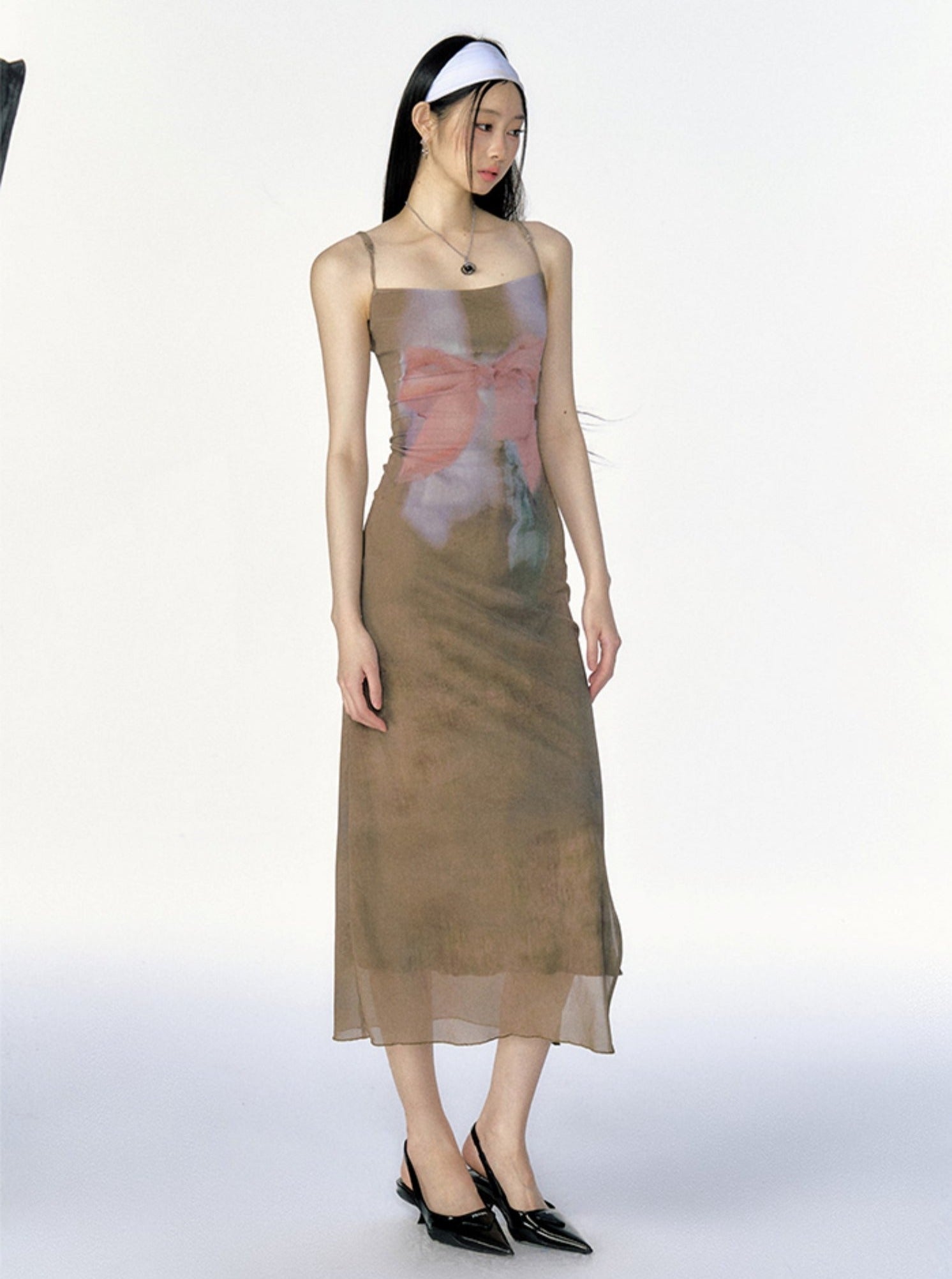 Abstract Floral Mesh Summer Dress