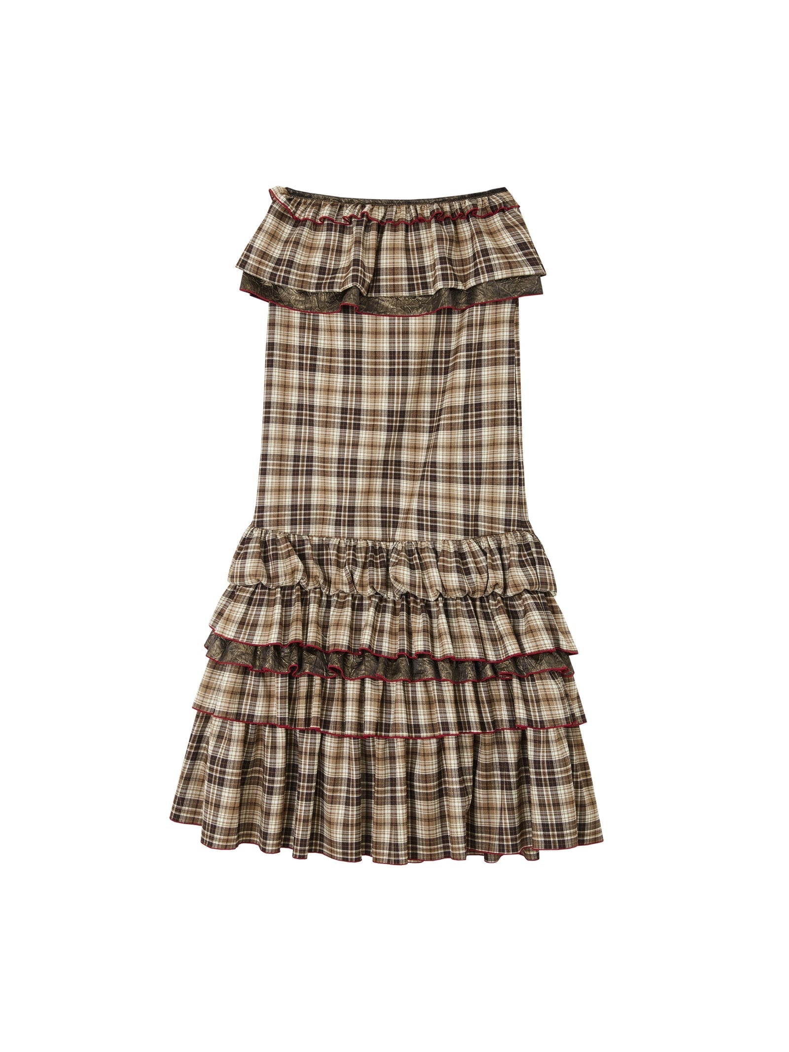 Plaid Ruffled Victorian Gothic Skirt