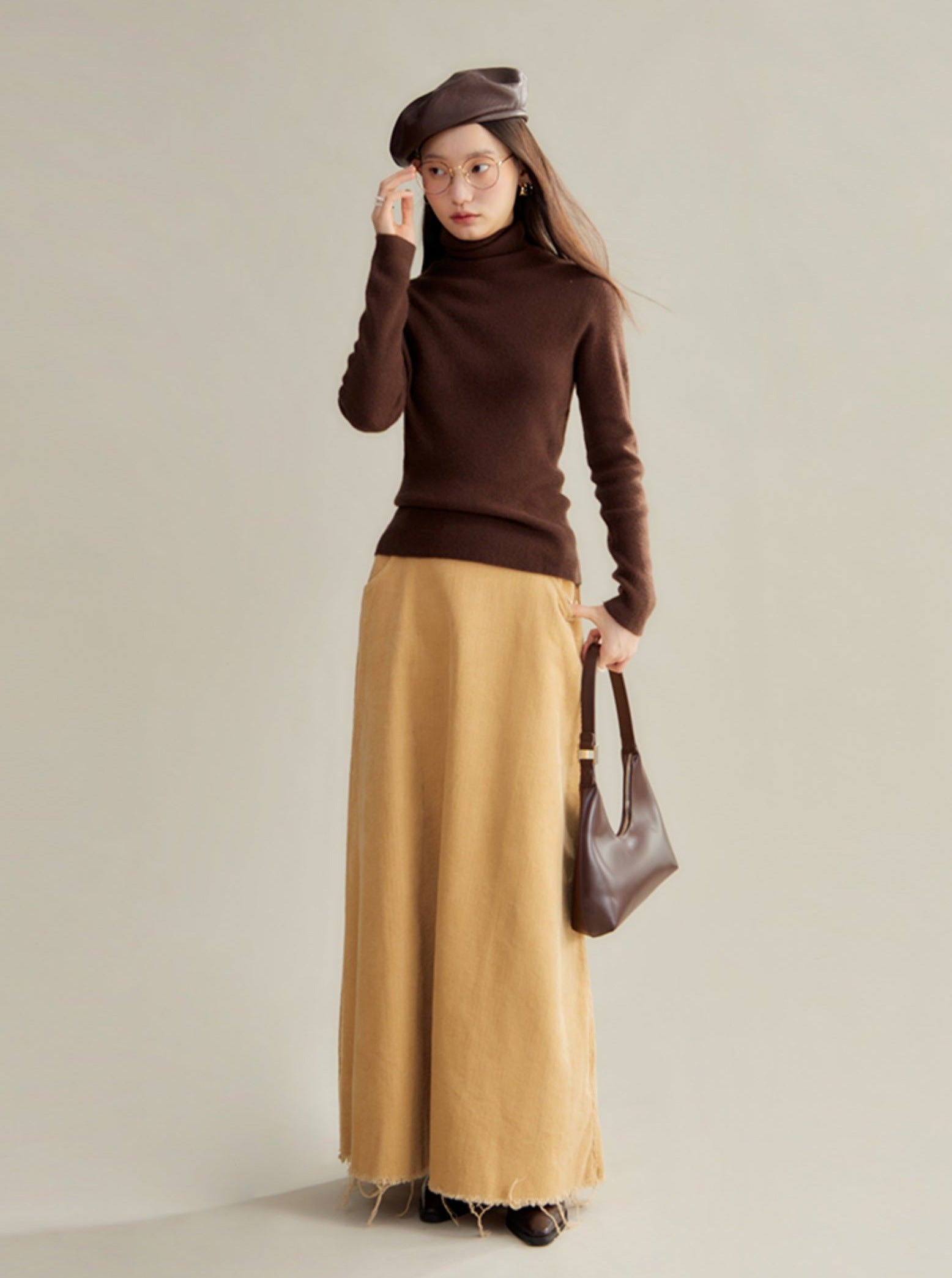 Pull à col roulé d'inspiration française classique
