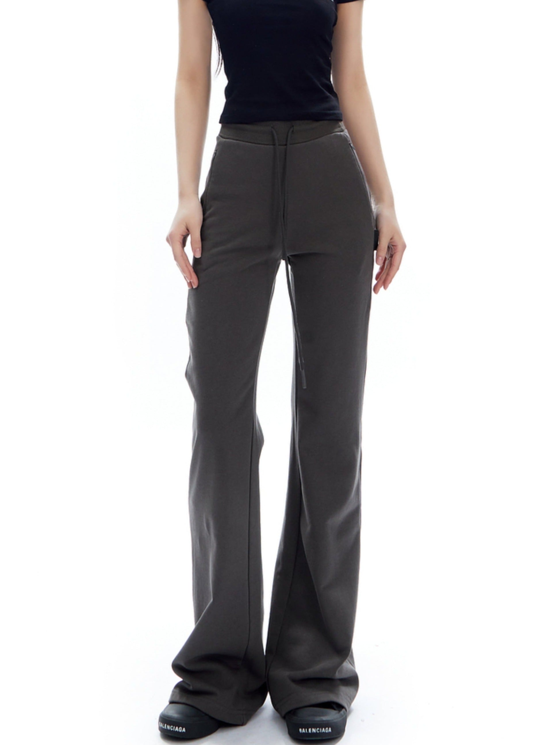 Wide-Leg Drawstring Sweatpants